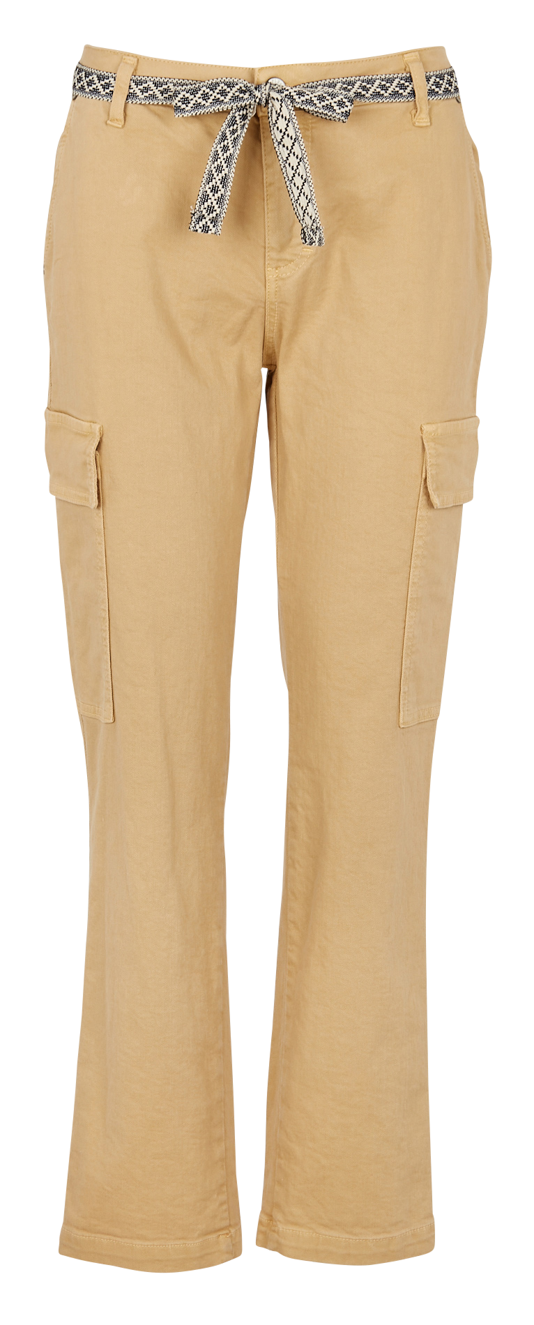 Pantalon droit style cargo en coton mélangé PLEASE Beige