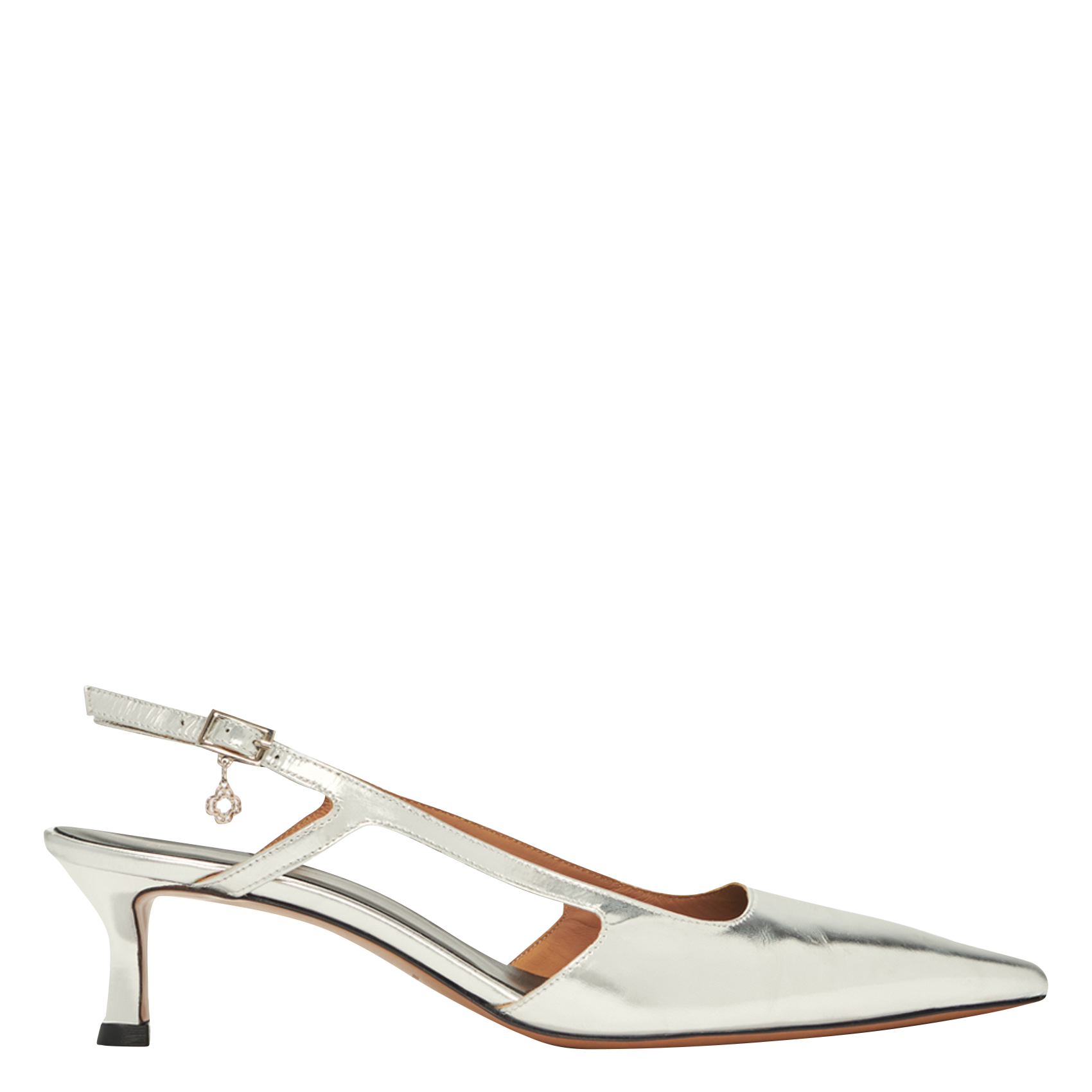 Metallic leather pumps MAJE Silver