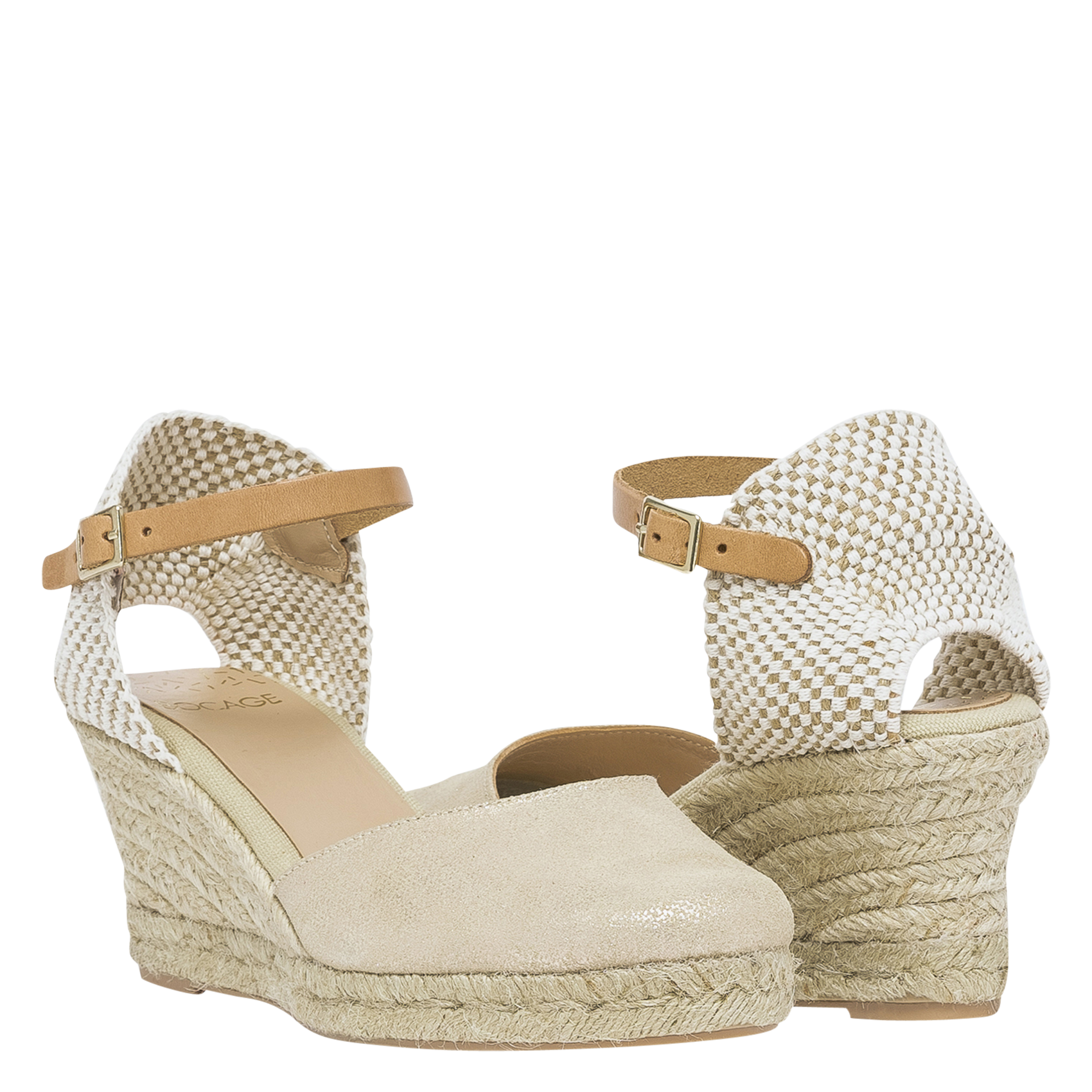 Espadrilles im Materialmix mit Keilabsatz BOCAGE Golden