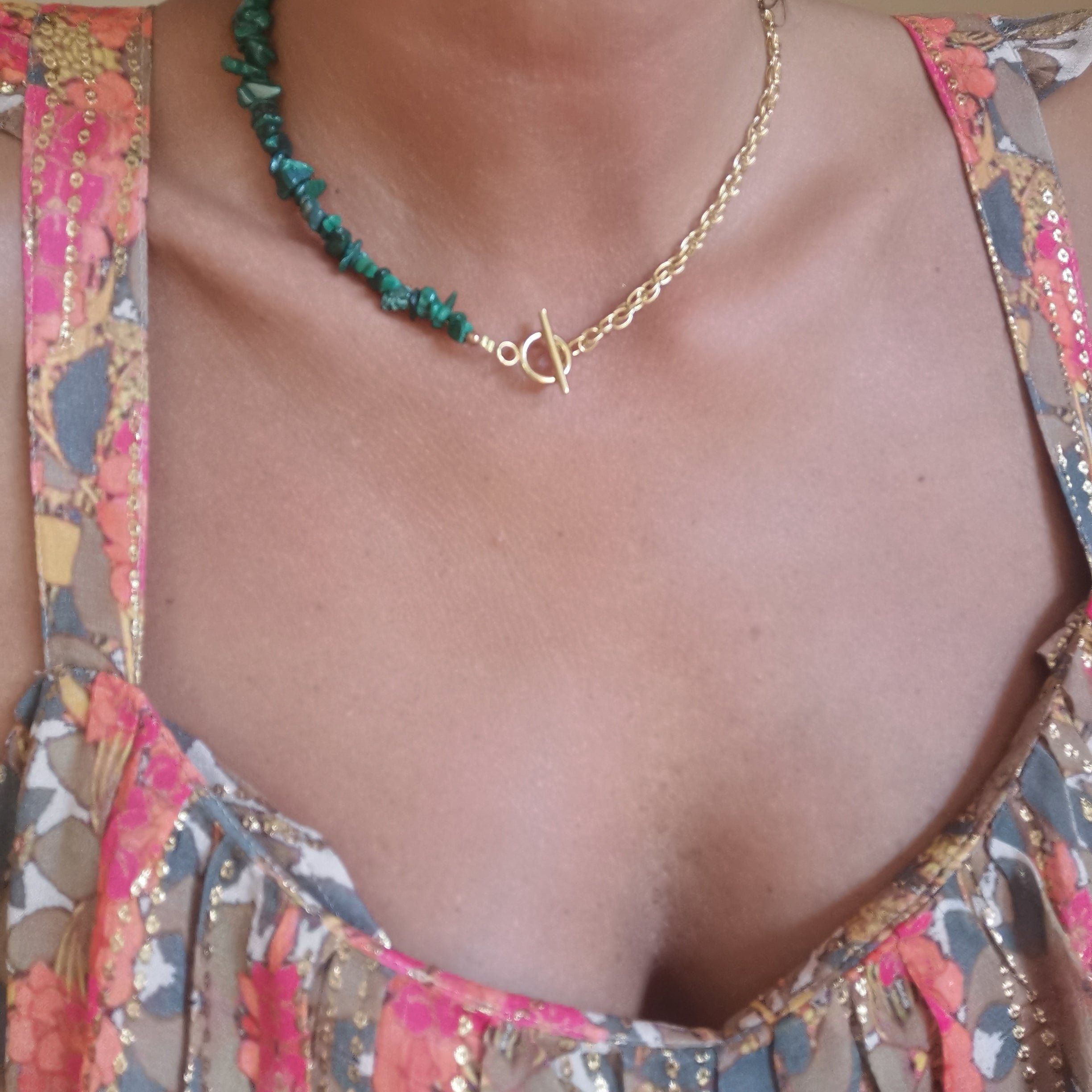 Malachite necklace GINANDGER Green