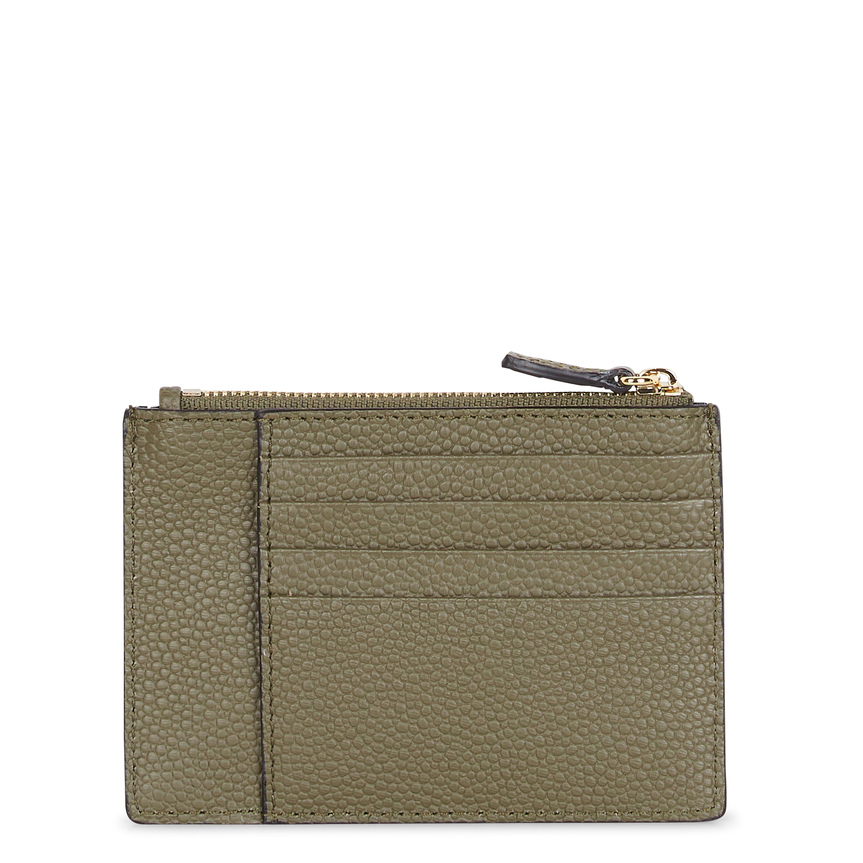 Porte-carte en cuir de vachette grainé LANCEL Kaki