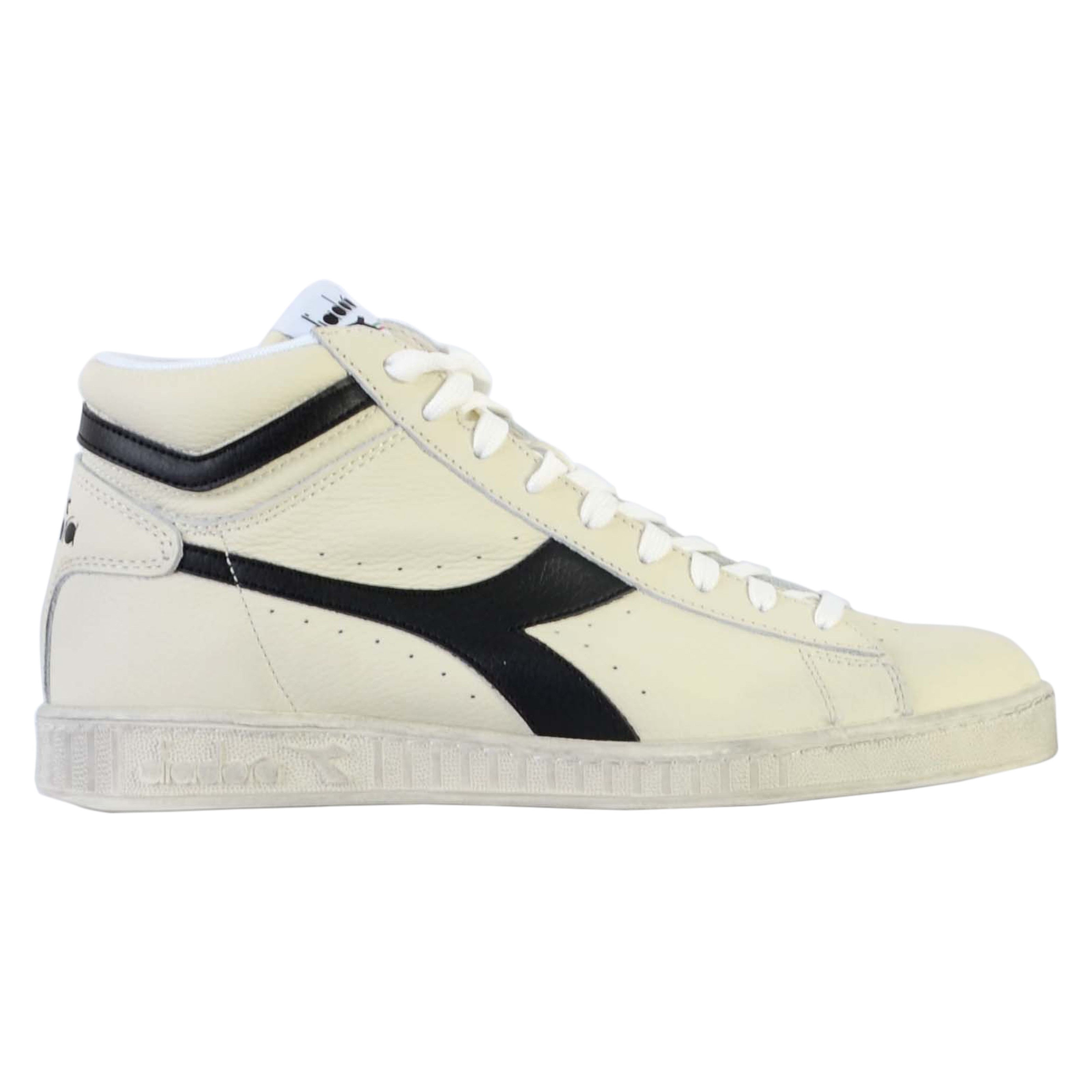Lace-up leather sneakers game l high waxed DIADORA