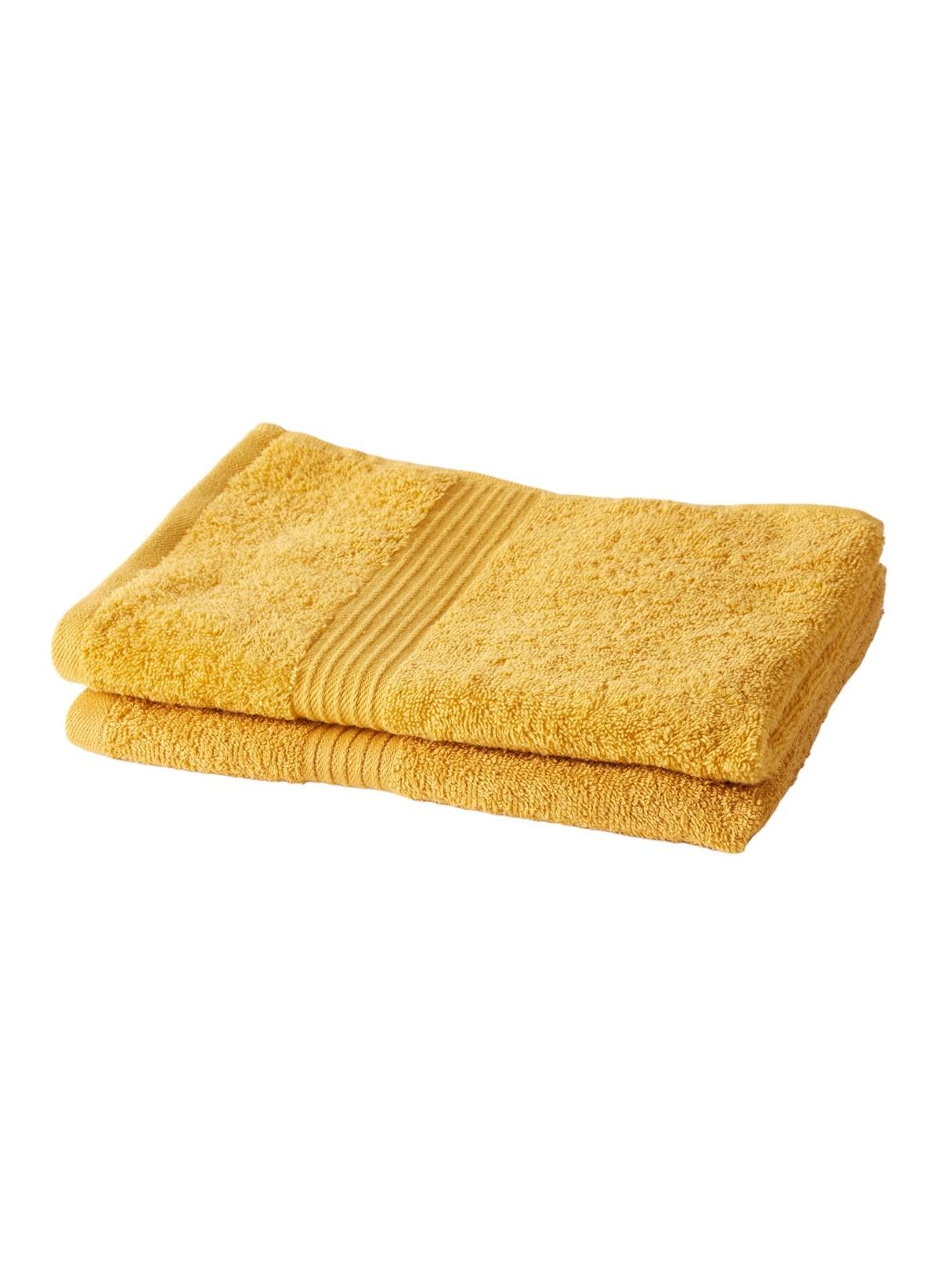 Set of 2 cotton bath towels TODAY LINGE DE MAISON Yellow