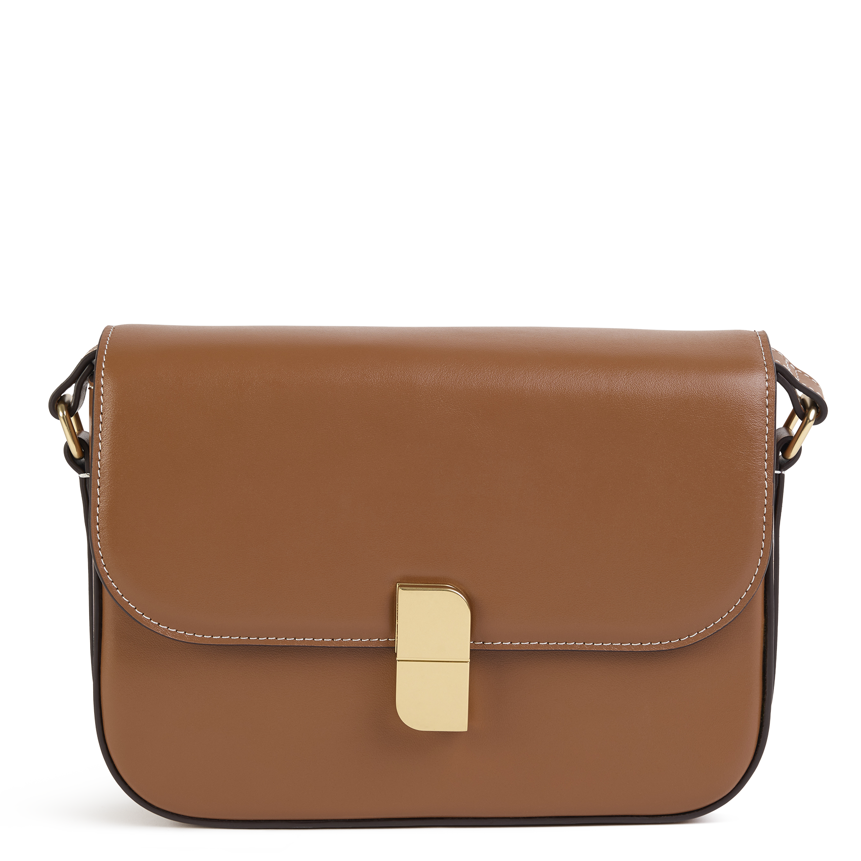 Leder-Umhängetasche mit Umschlag NAT & NIN