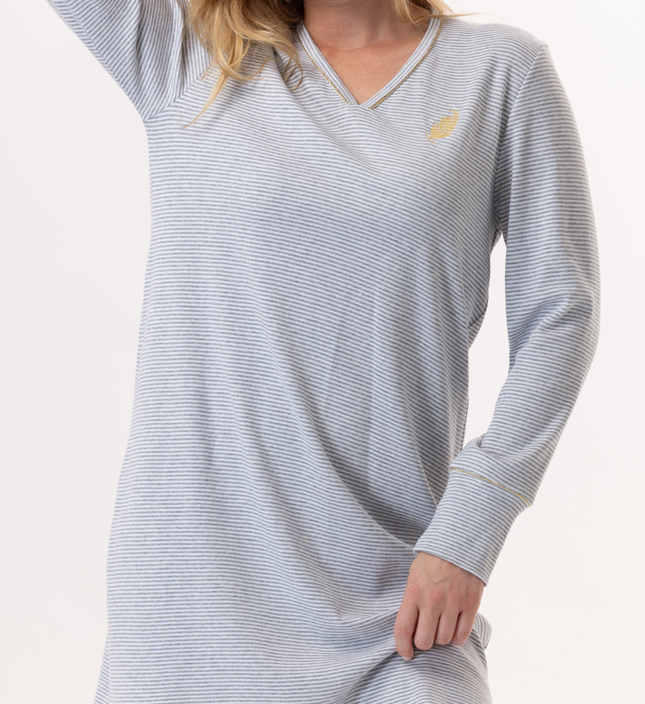 Cotton night shirt LE CHAT Grey