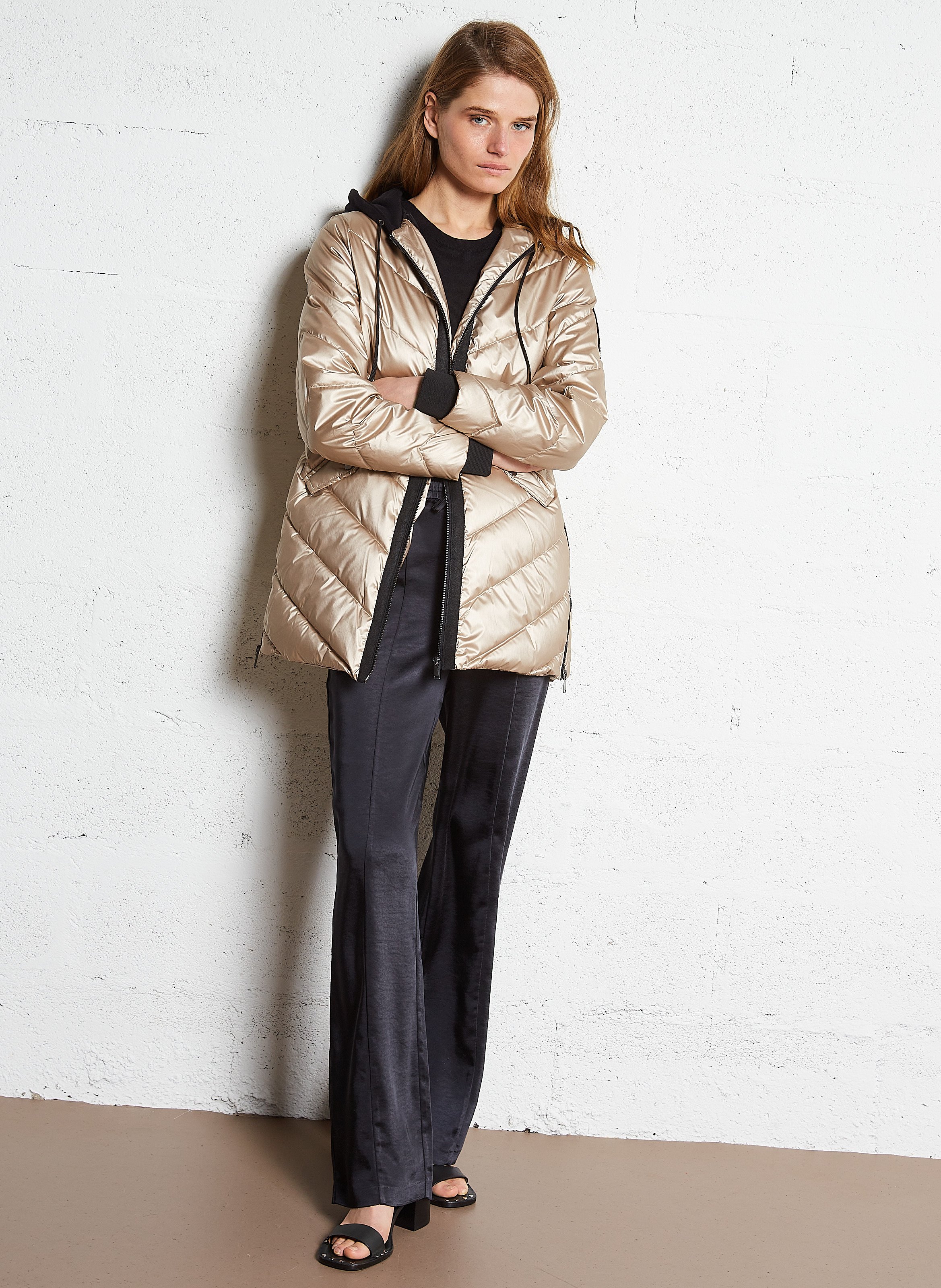 Straight padded jacket with hood IKKS Golden