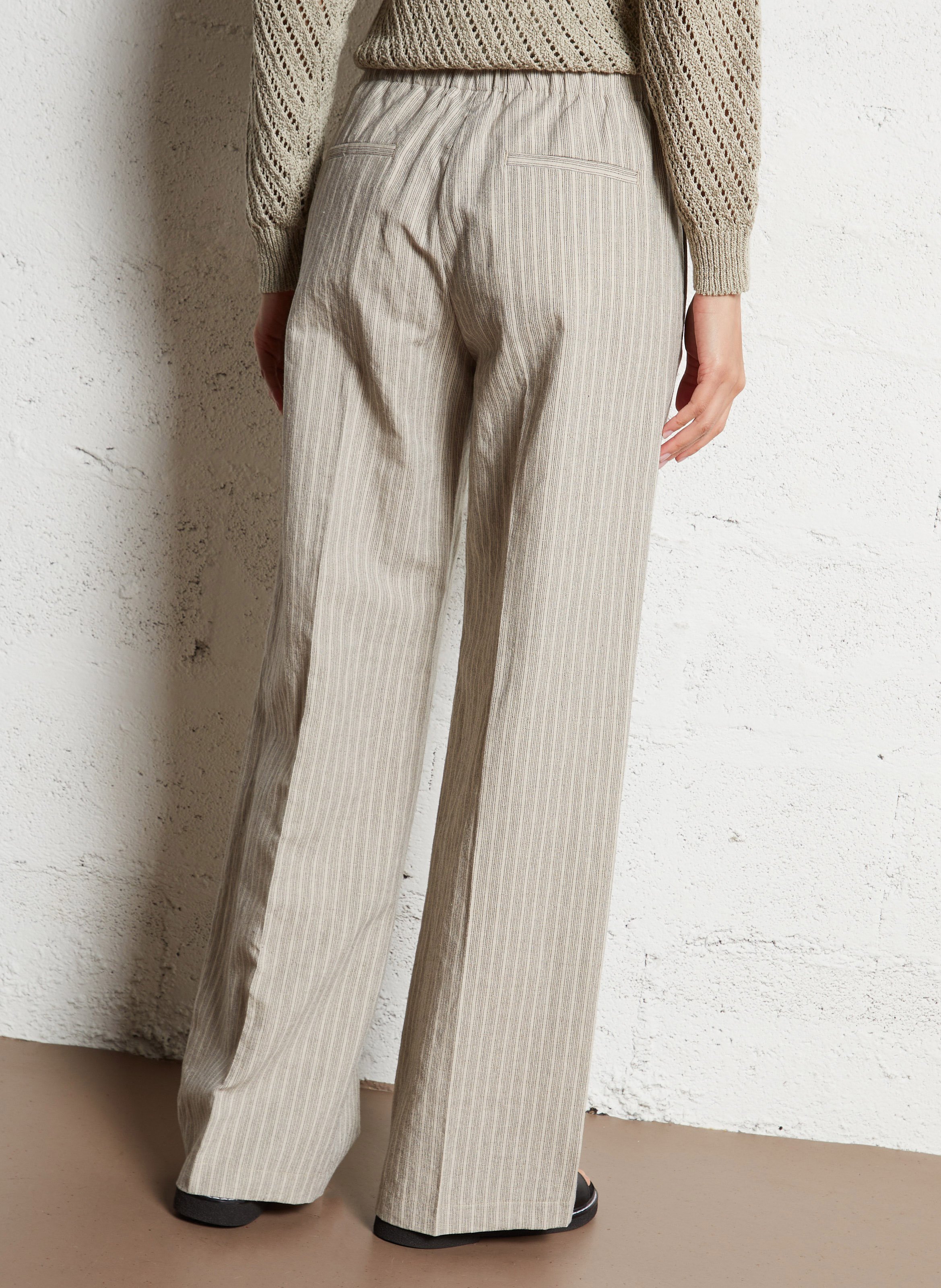 Pantalon large en lin et coton  POMANDERE Blanc