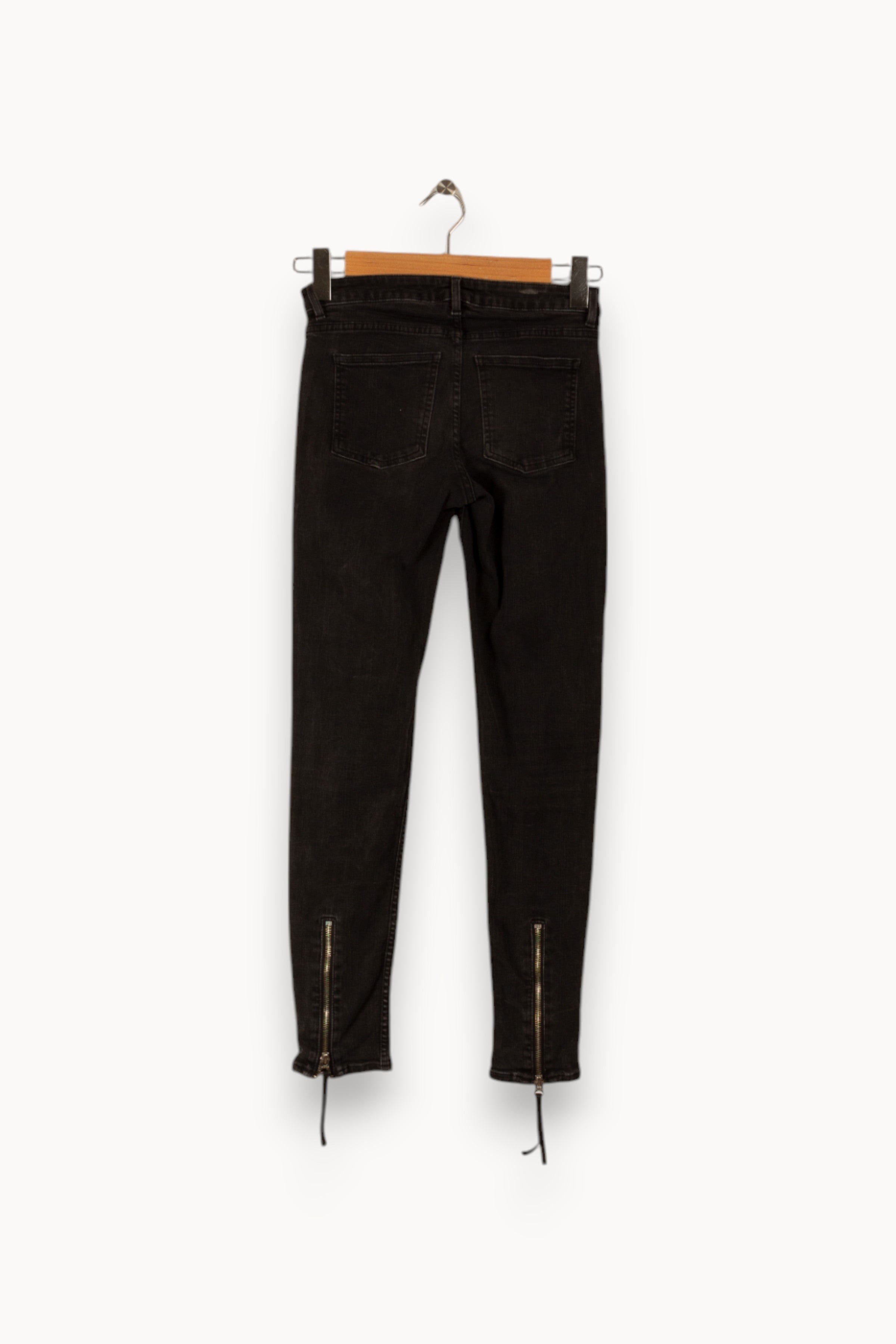 Cropped slim jeans with studs ACNE STUDIOS - Seconde Main Black