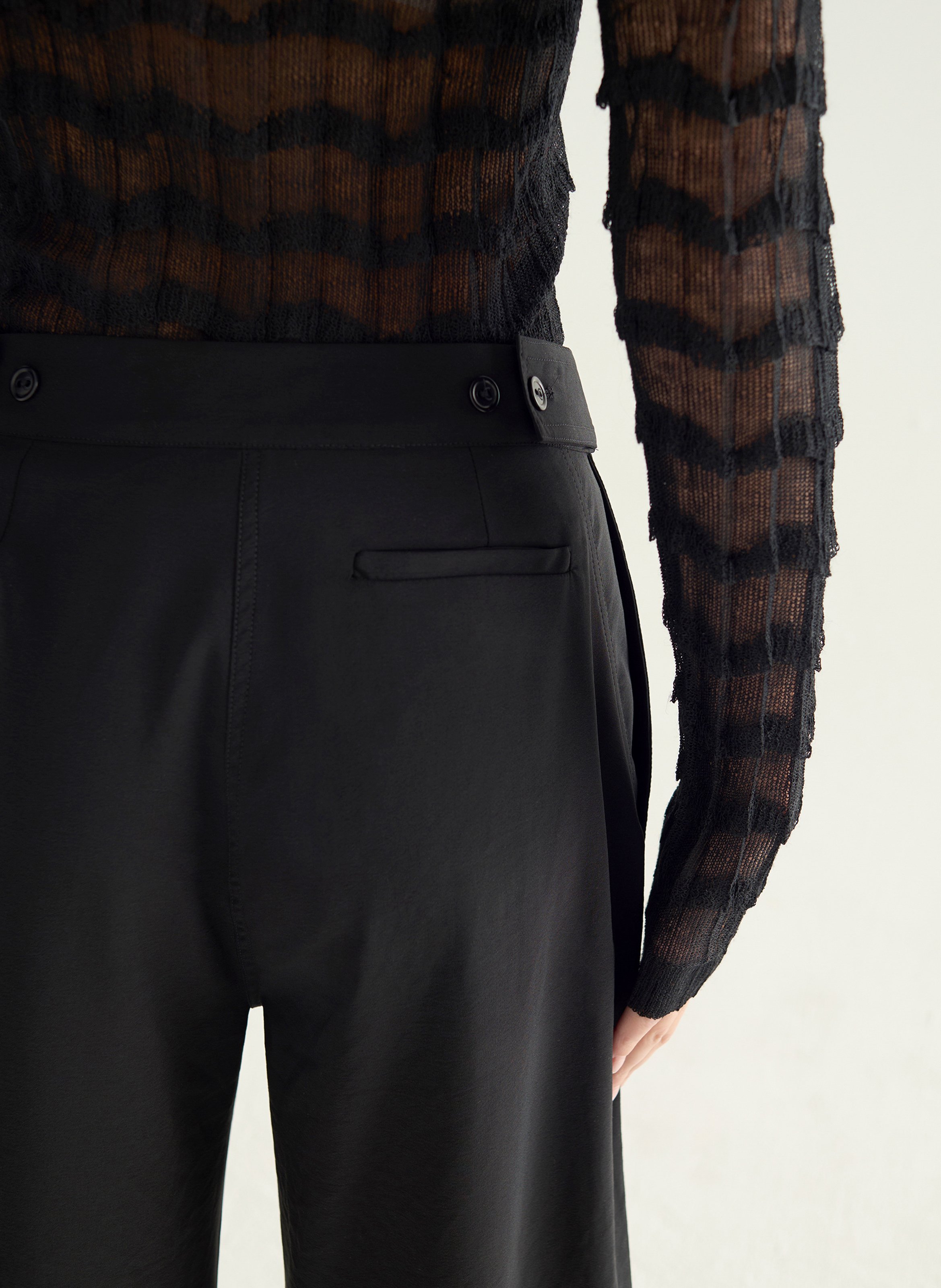 Pantalon tailleur ample uni COTELAC Noir