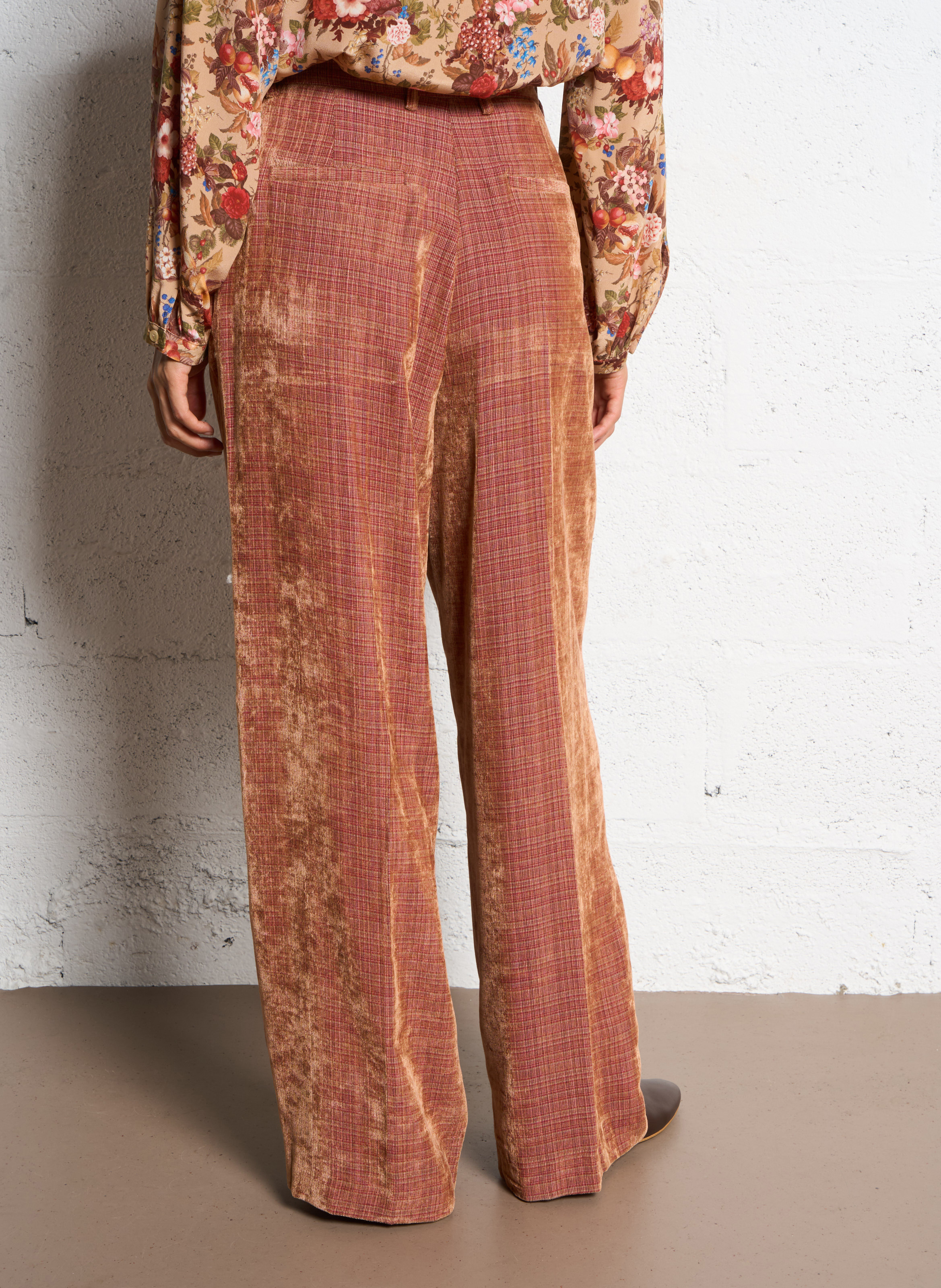 Pantalon large à carreaux  MOMONI Rose