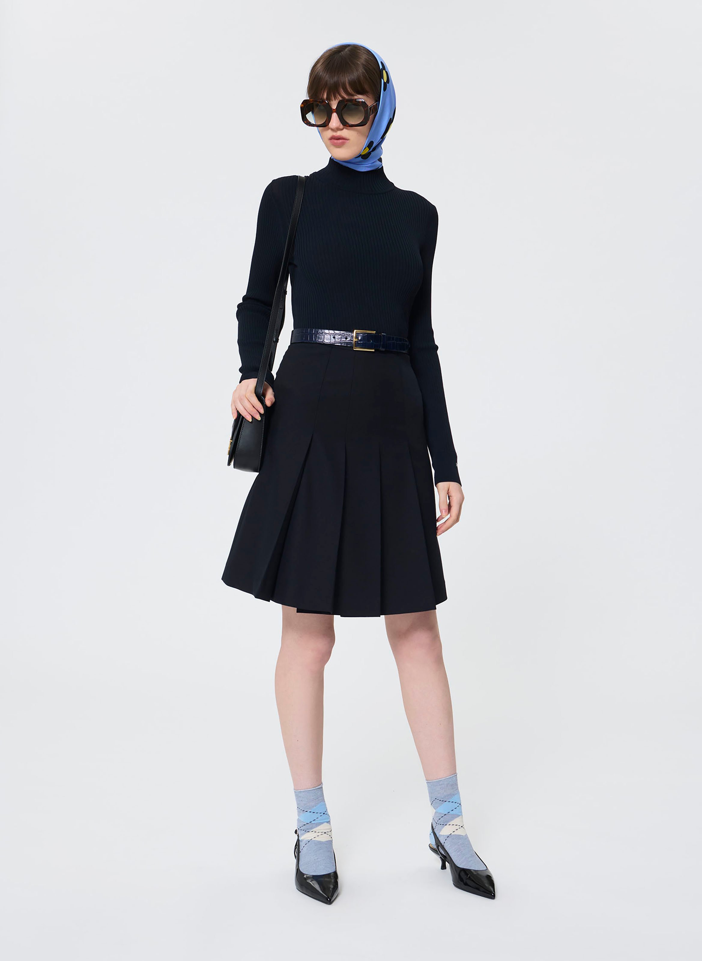 Short wool skirt TARA JARMON Blue