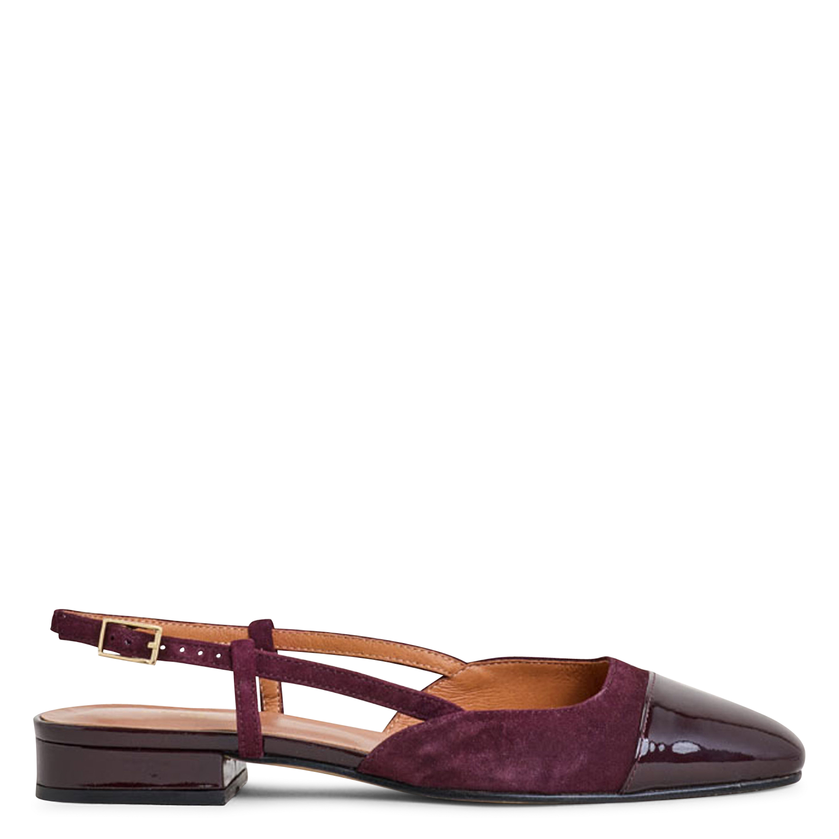 Two-tone leather ballerina flats JONAK Red