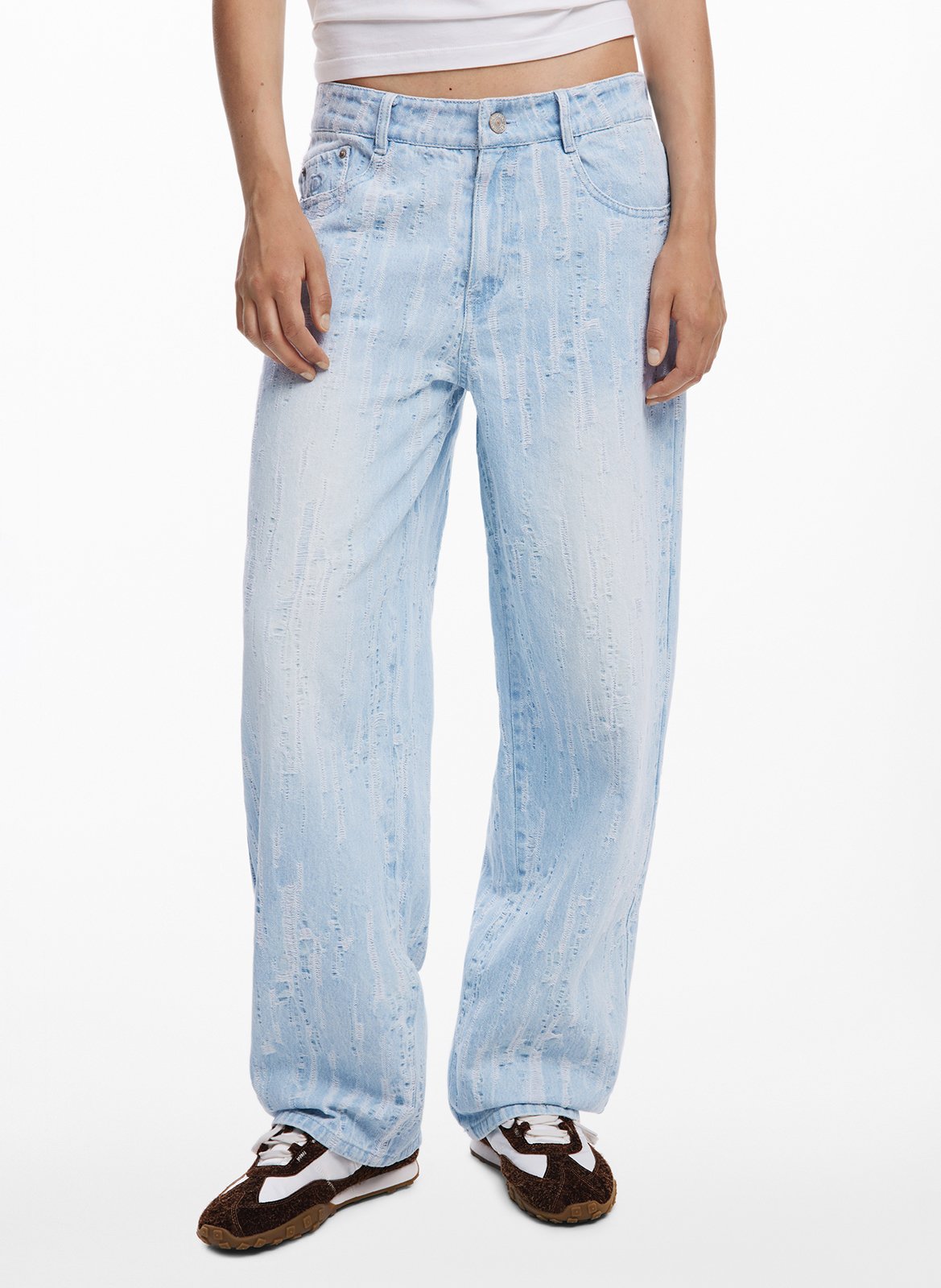 Jean large baggy effet usé DESIGUAL Bleu