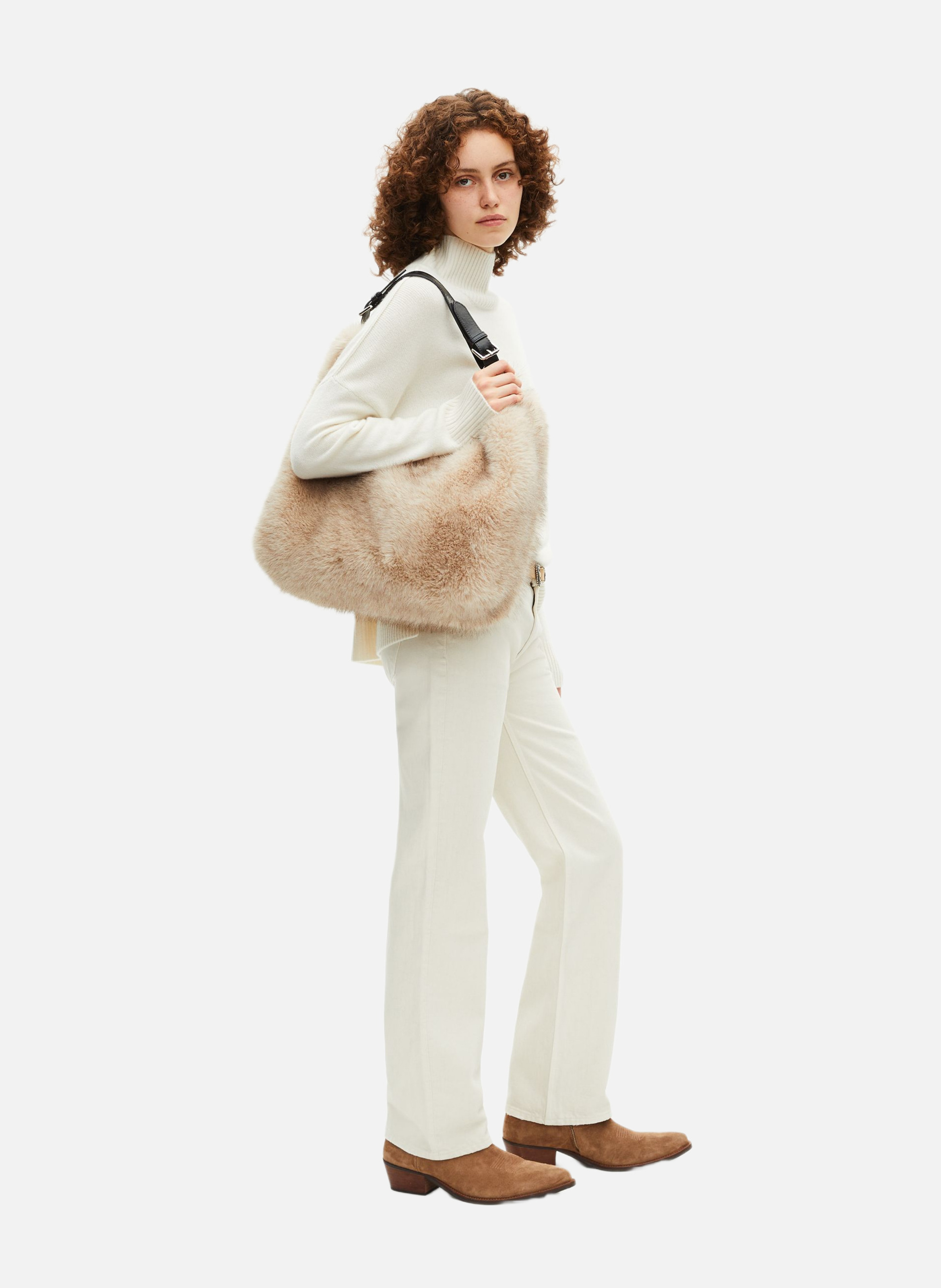 Faux fur bag THE KOOPLES Beige