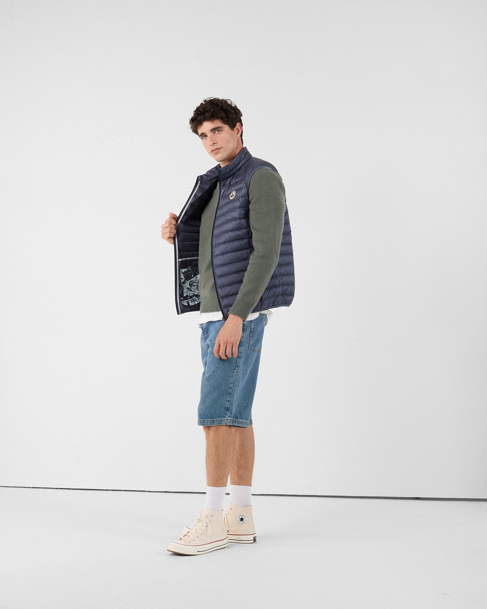 Blue stone sleeveless padded jacket JOTT Blue