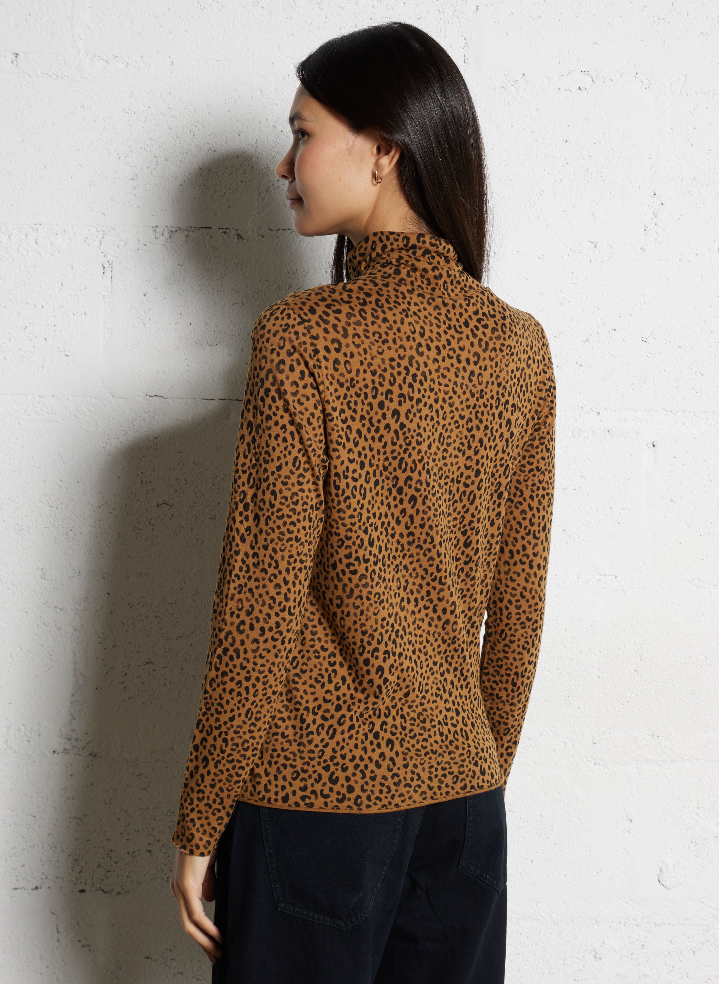 Long-sleeve turtleneck leopard print t-shirt HARTFORD Multicolored