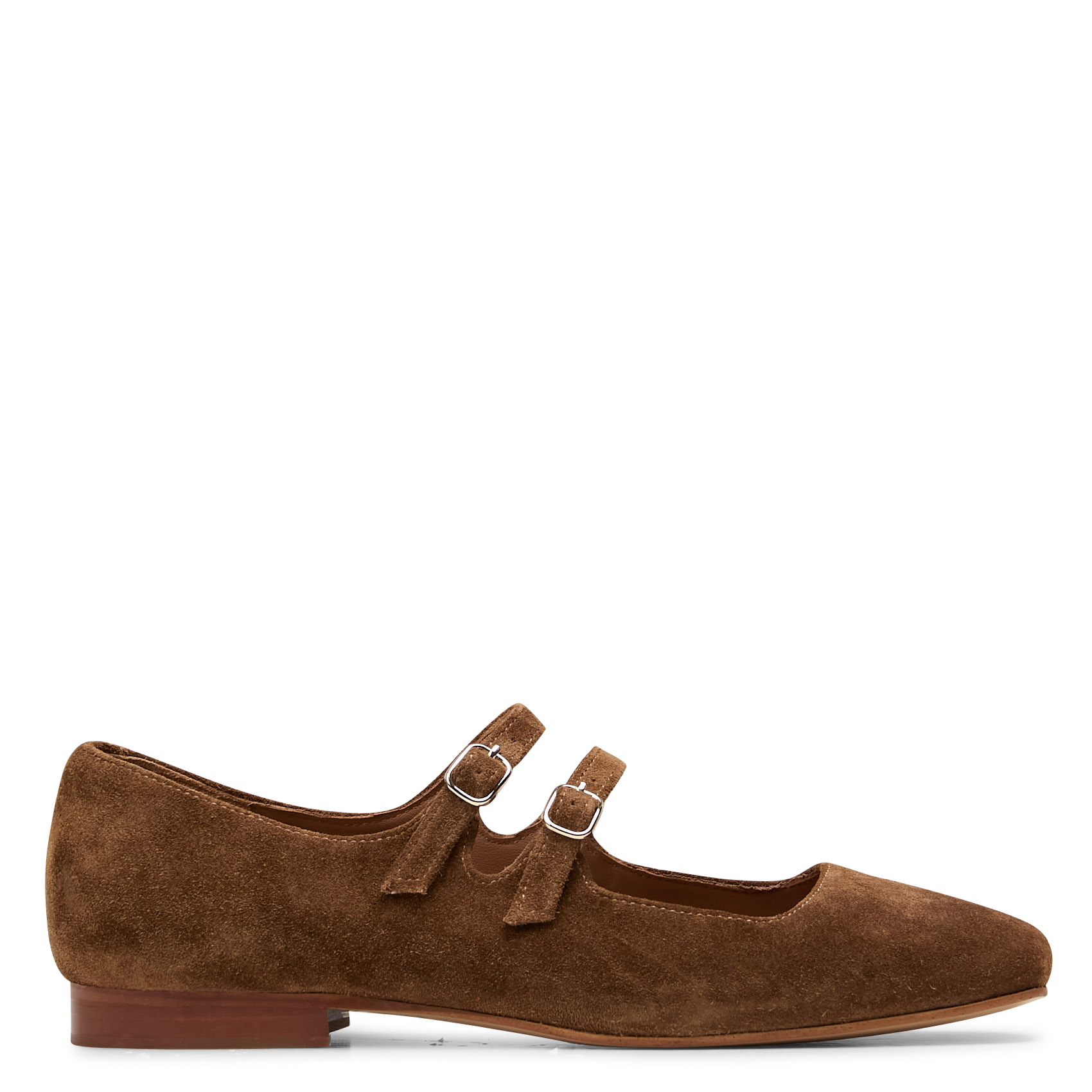 Ballerines à brides en cuir velours MELLOW YELLOW Marron