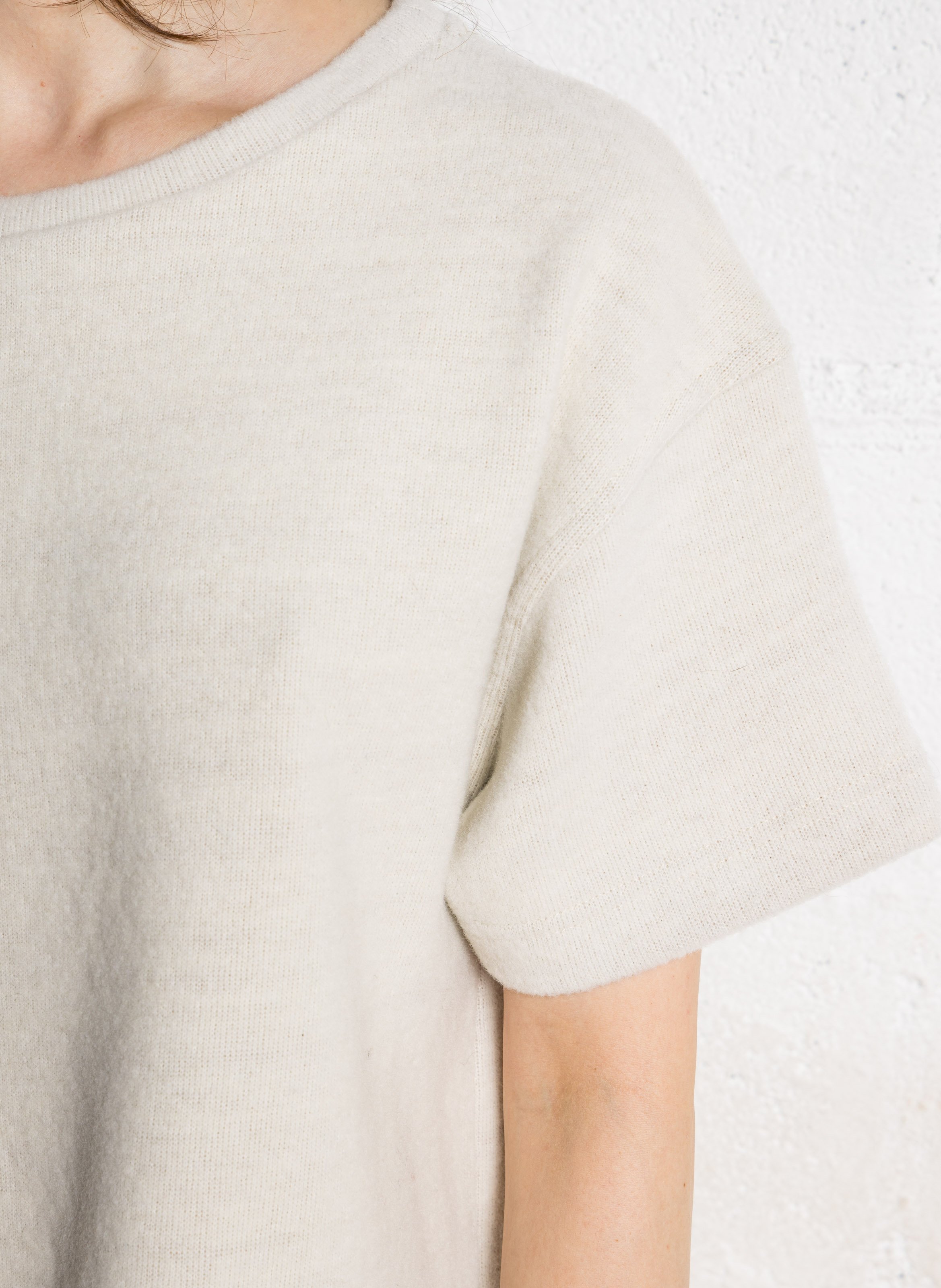 T-shirt van wolmix met ronde hals BENSIMON Wit