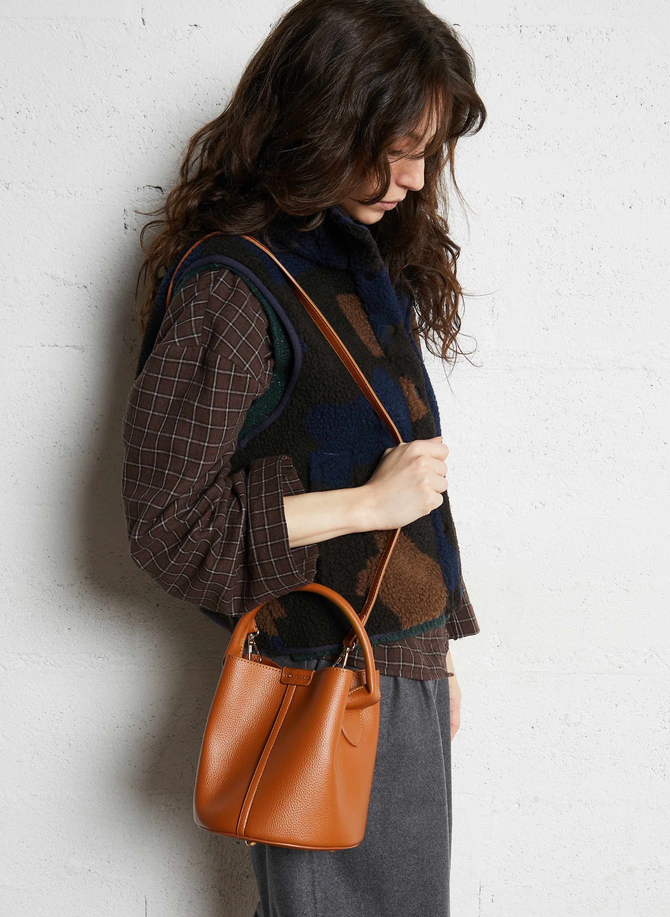 Faux leather bucket bag AU PRINTEMPS PARIS Brown