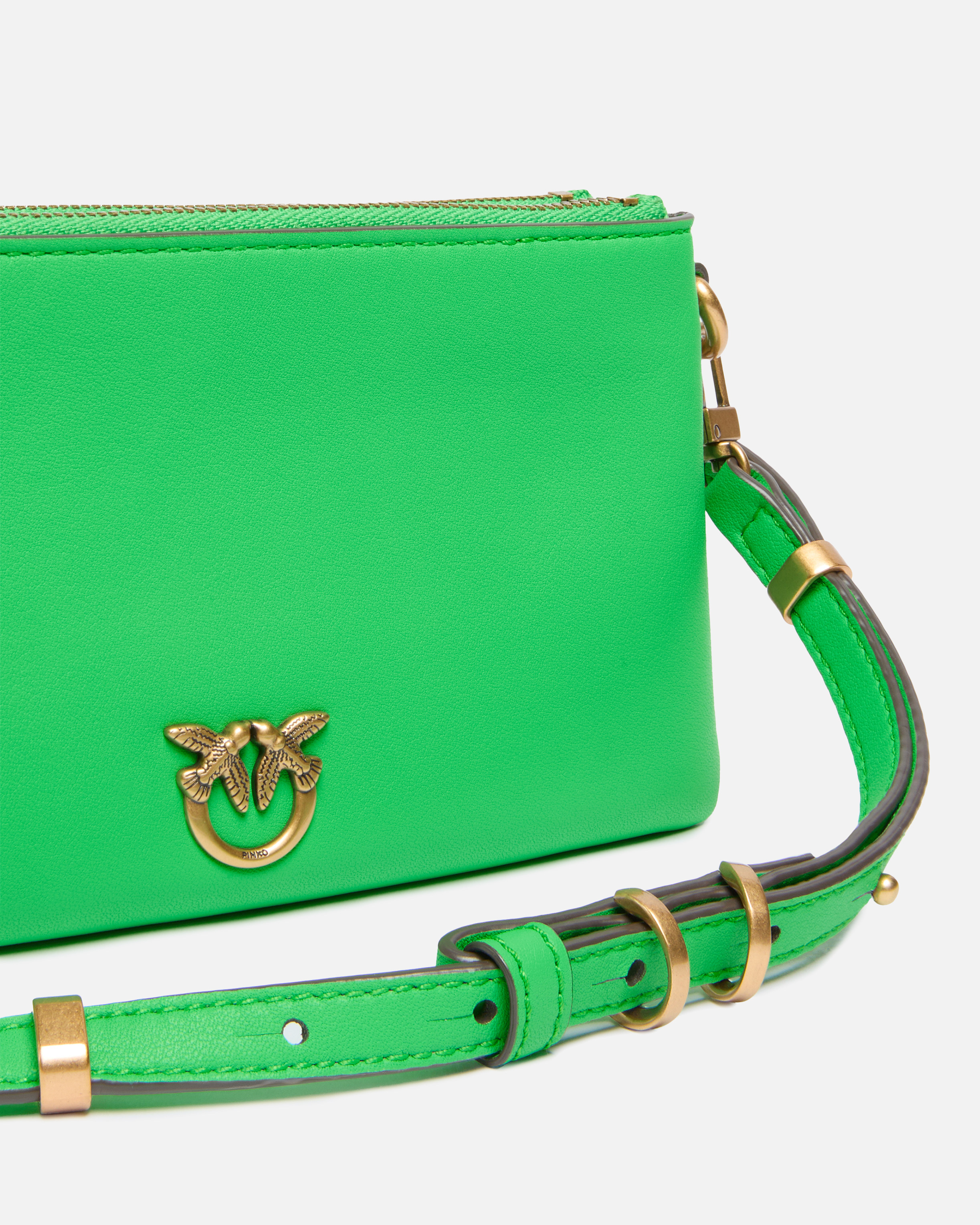 Petit sac à bandoulière en cuir avec logo love birds PINKO Multicolore