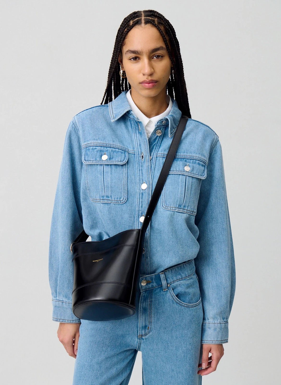 Sac seau en cuir  CLAUDIE PIERLOT Noir