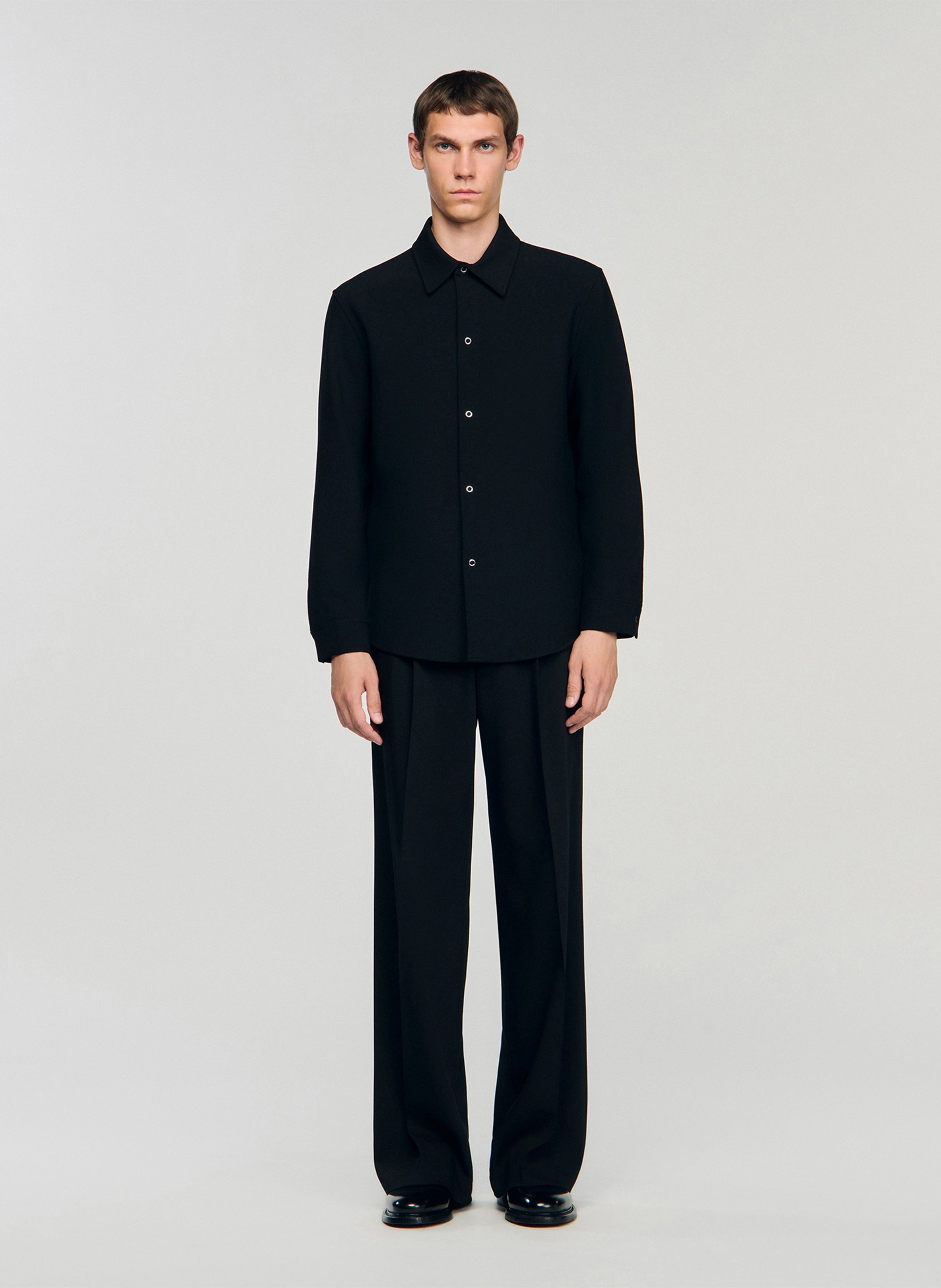 Chemise droite à col classique  Noir