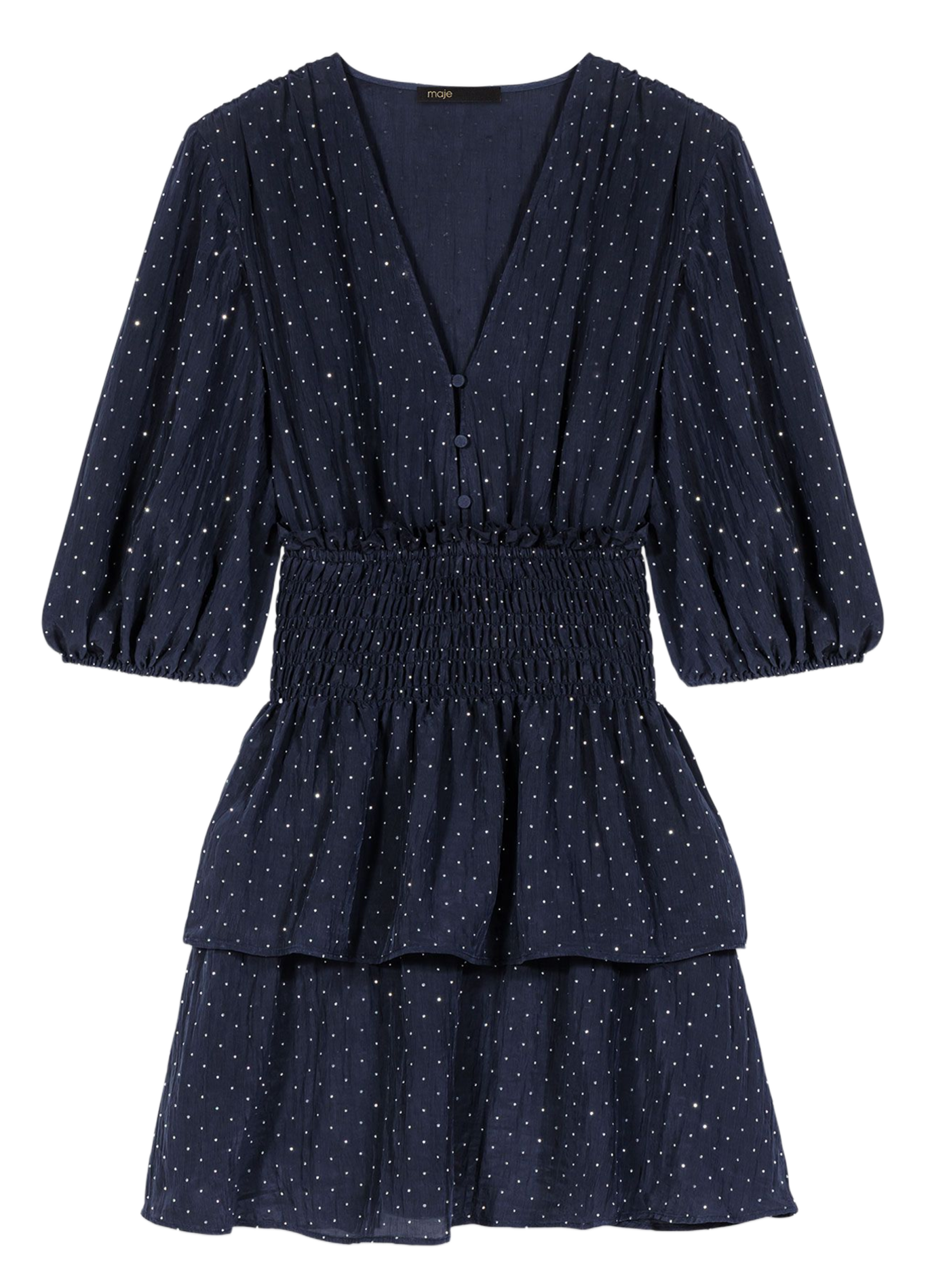 Korte jurk met V-hals MAJE Blue