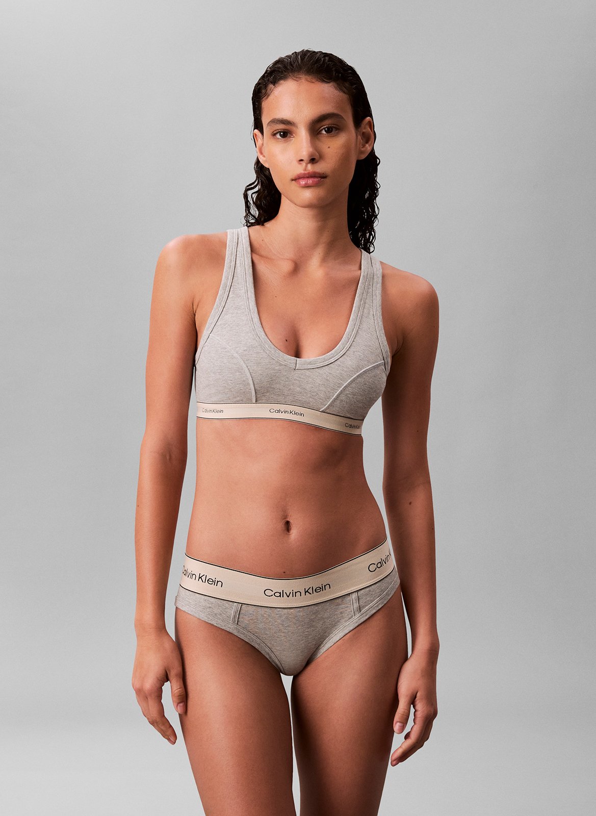 Cotton-blend panties CALVIN KLEIN UNDERWEAR Grey