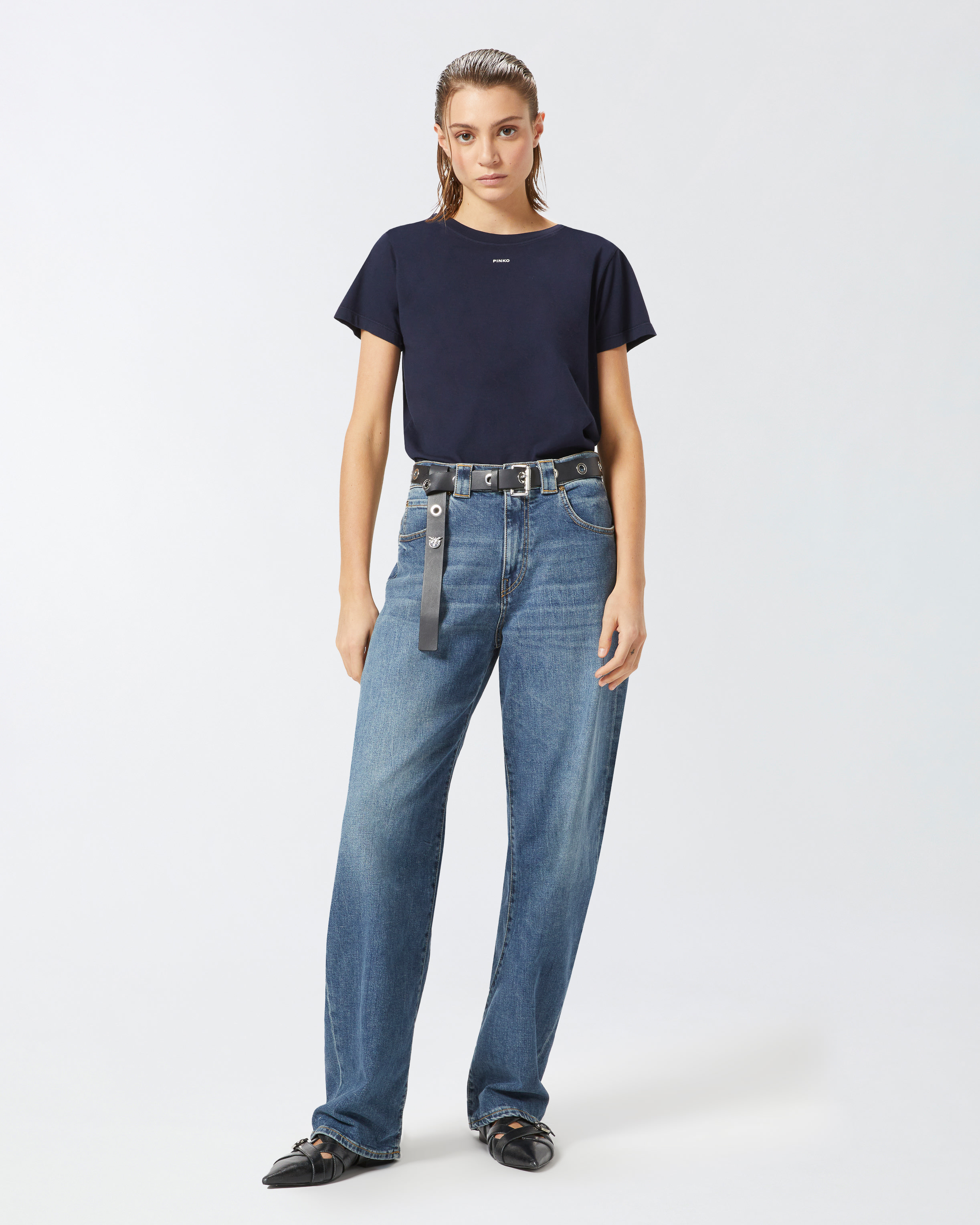 T-shirt with mini logo by Pinko Blue