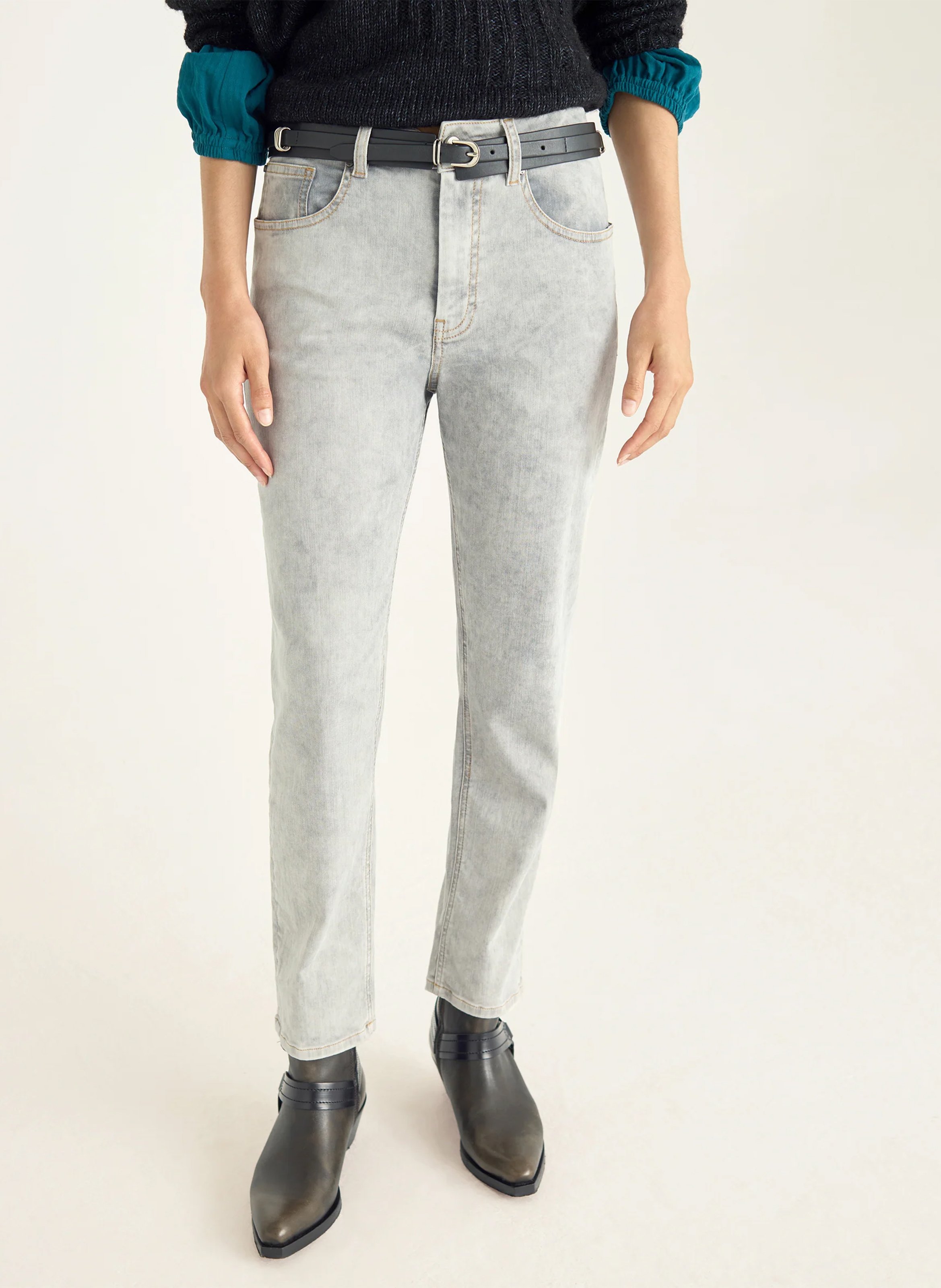 High Waist Slim Fit Jeans ACOTE Schwarz