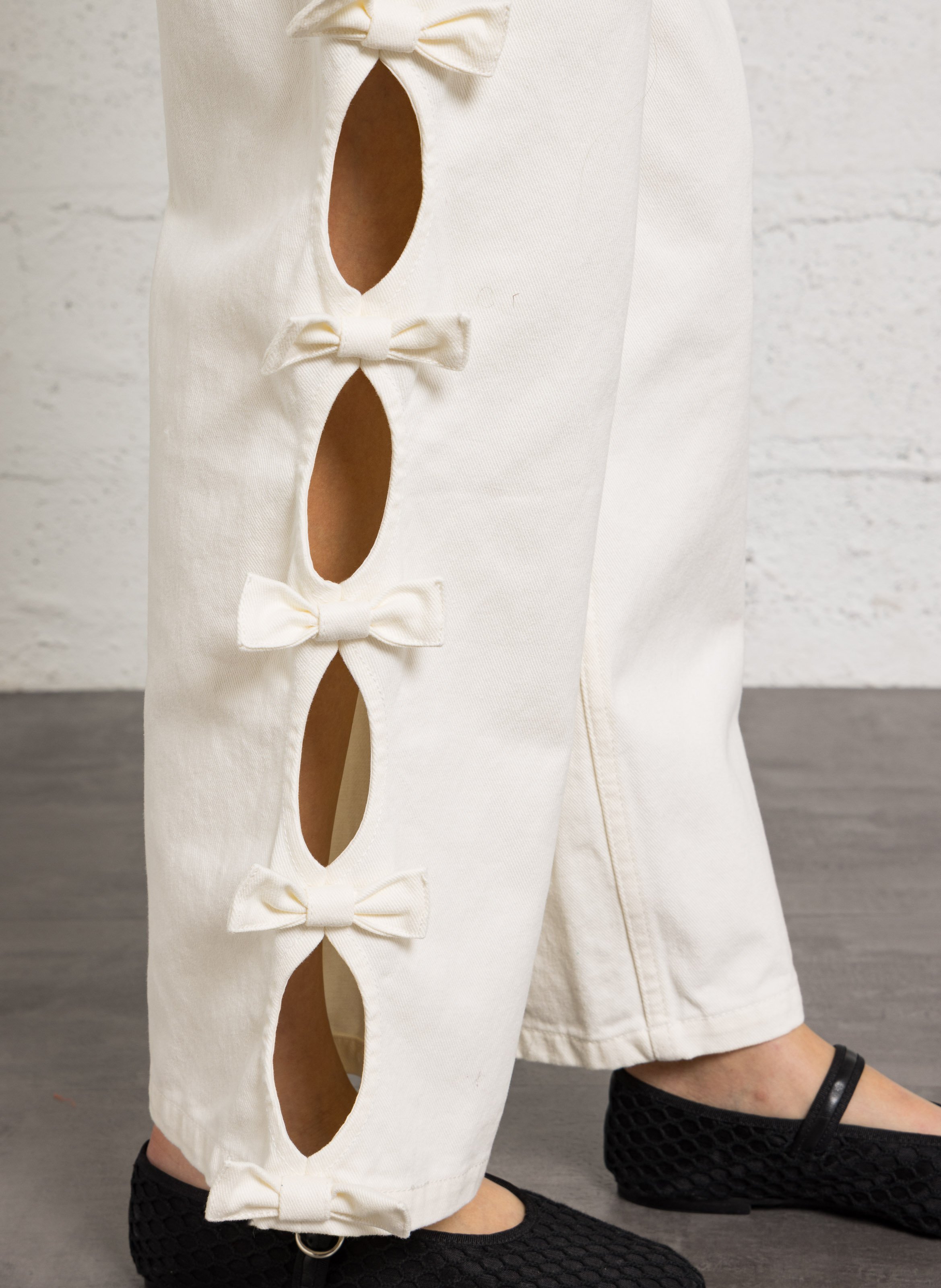 Jean droit en coton THE TINY BIG SISTER Blanc