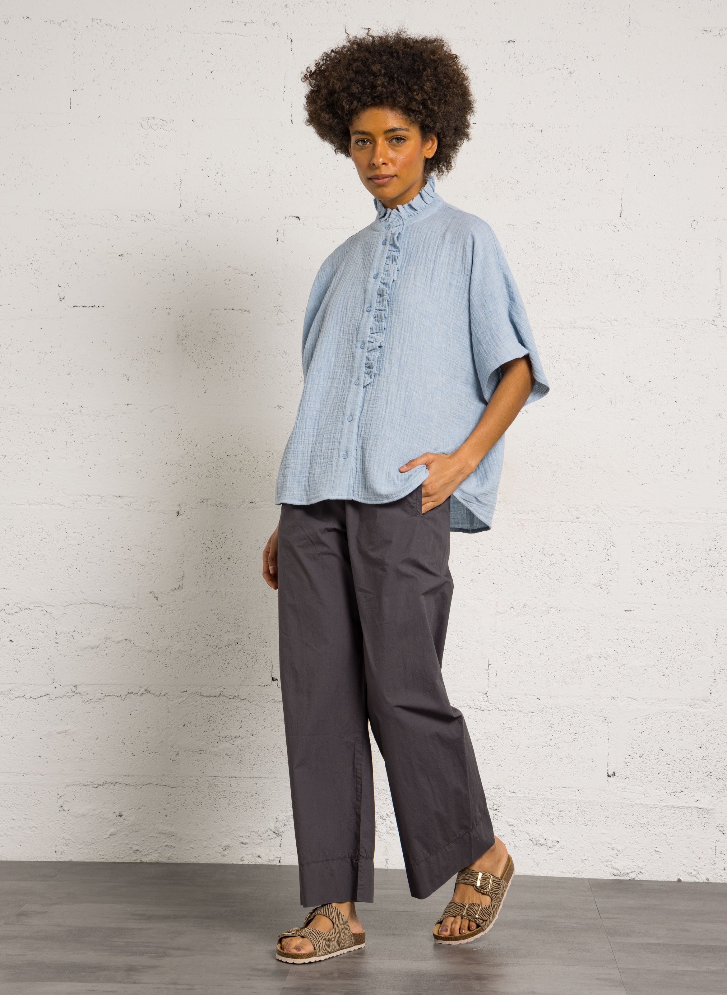 Cotton-blend chinos HOD PARIS Grey