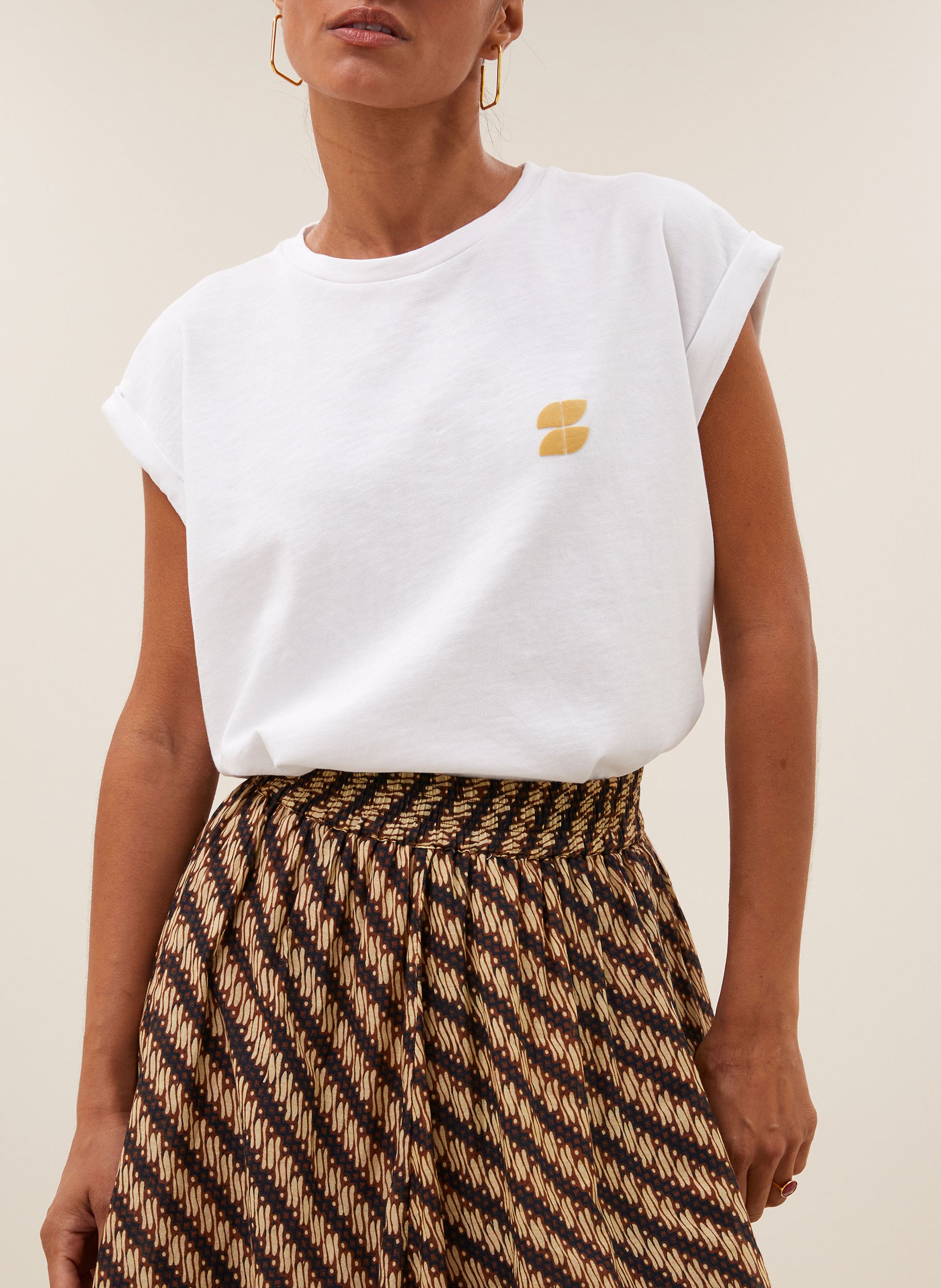 T-shirt van biokatoen met ronde hals BY BAR