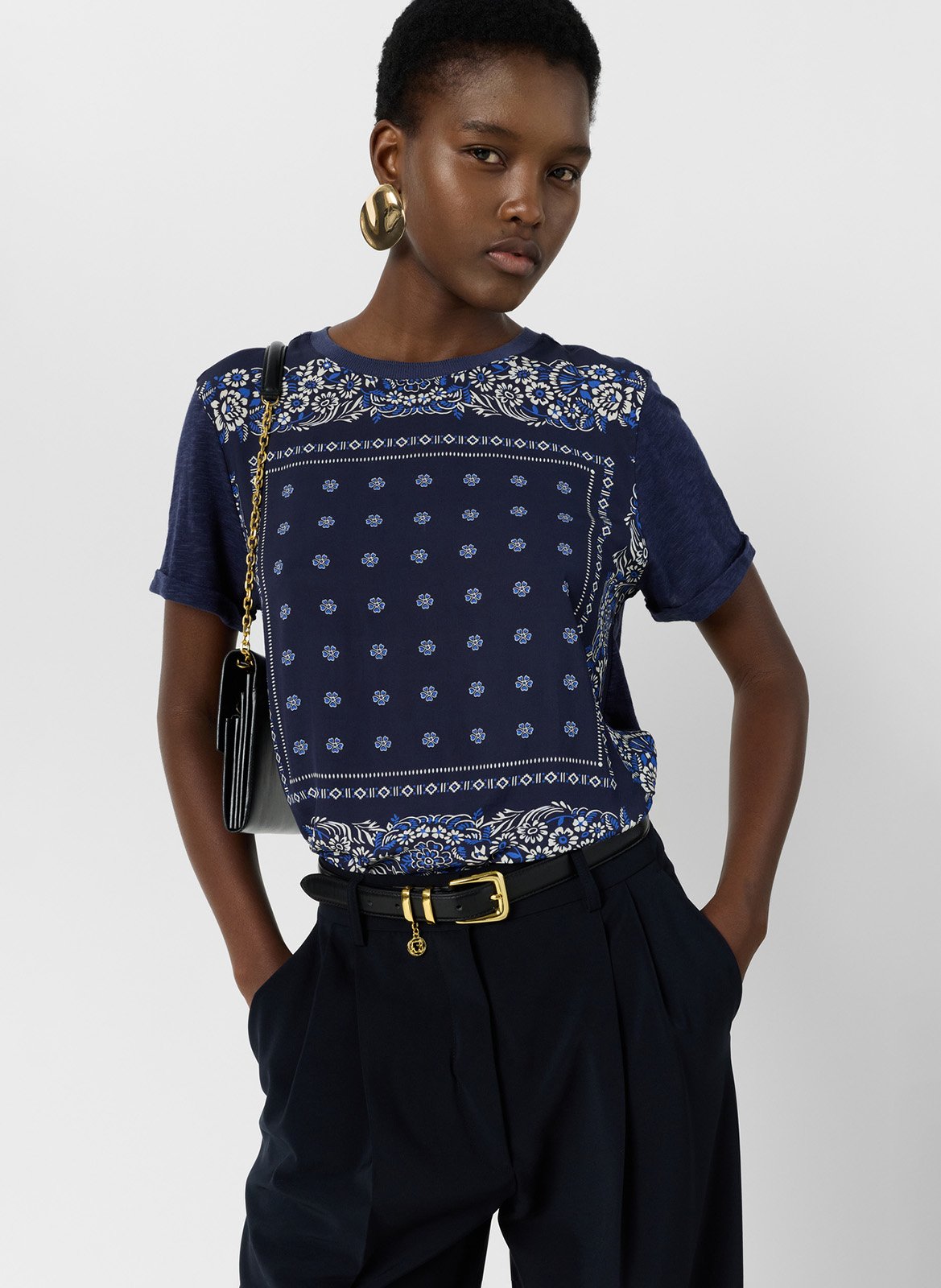 Camiseta de cuello redondo con manga 7/8 GERARD DAREL Azul