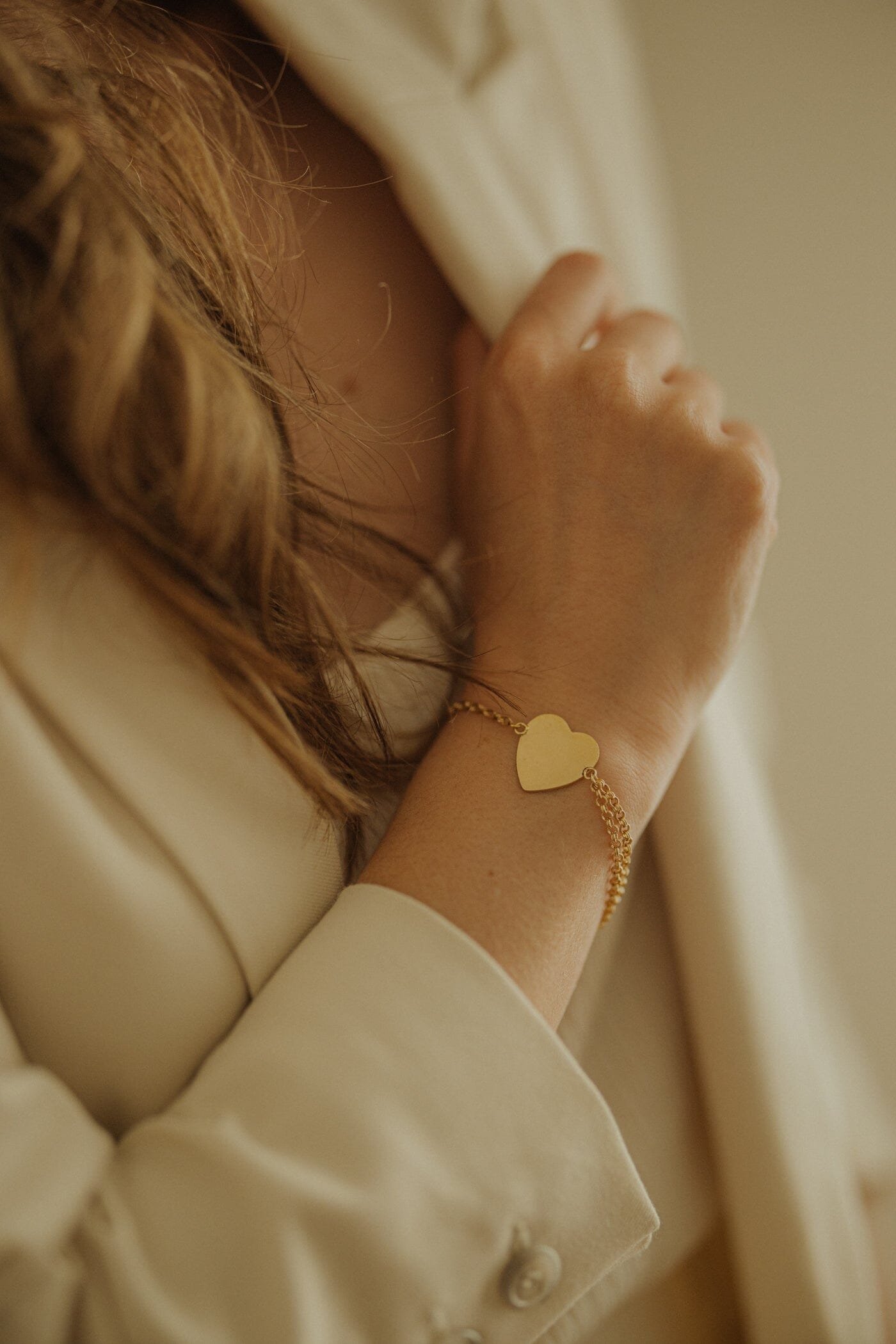 Silver-plated heart bracelet Golden