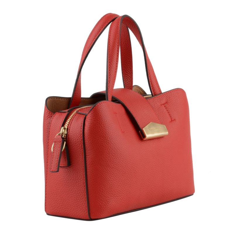 Calfskin leather handbag POURCHET Red