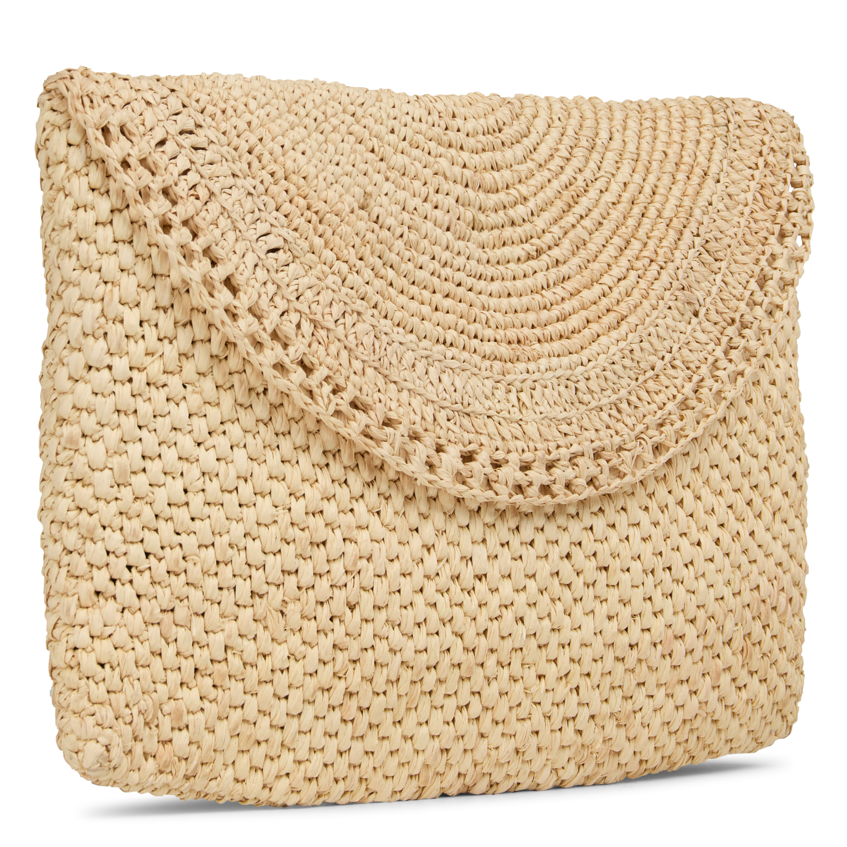 Clutch van raffia CAMALYA Beige