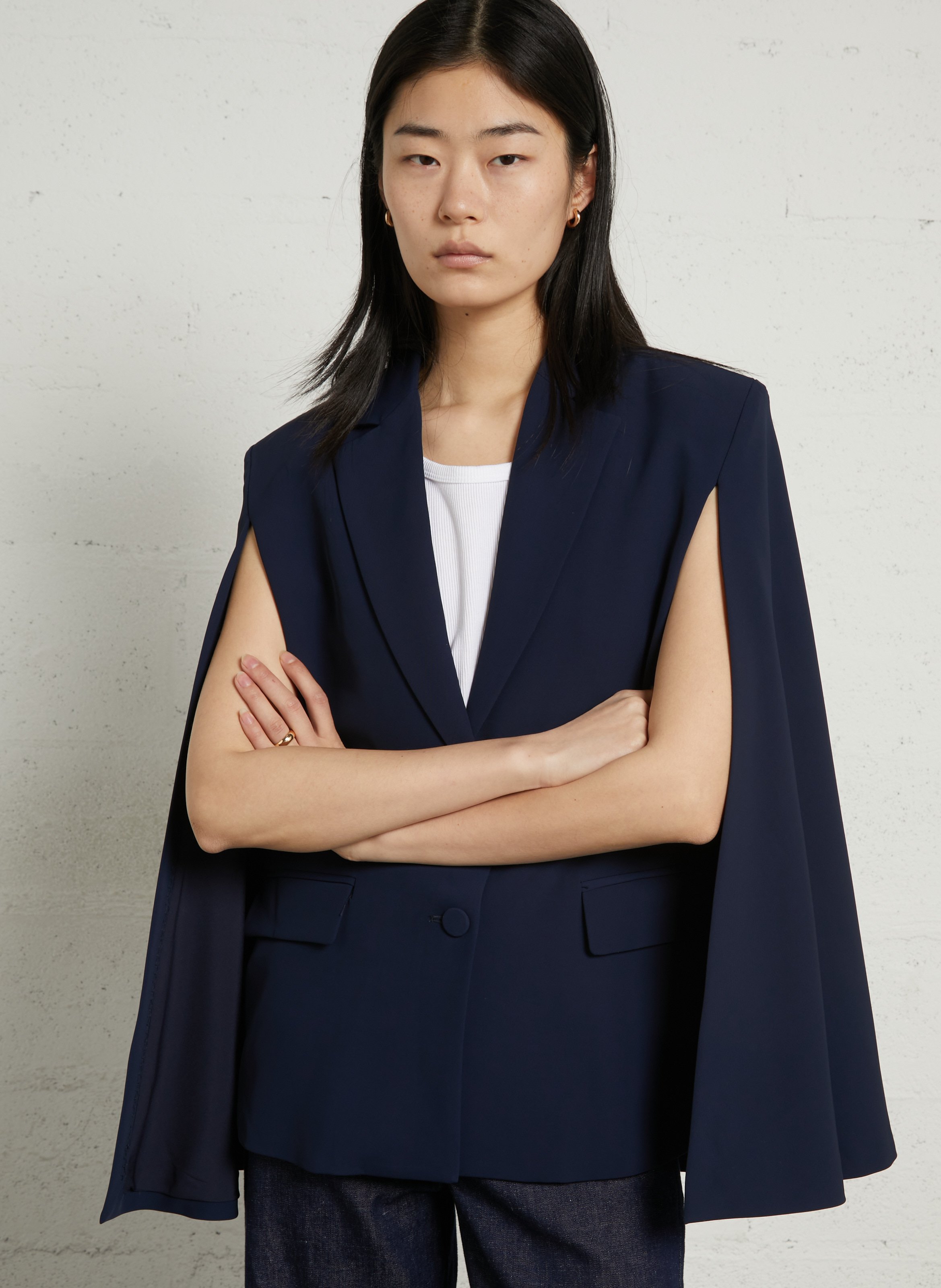 Oversized effen blazercap. IMPERIAL Blauw