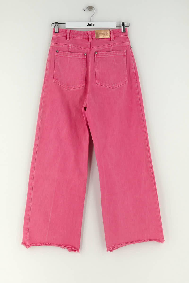 Straight cotton-blend pants Manoush - Seconde Main Pink