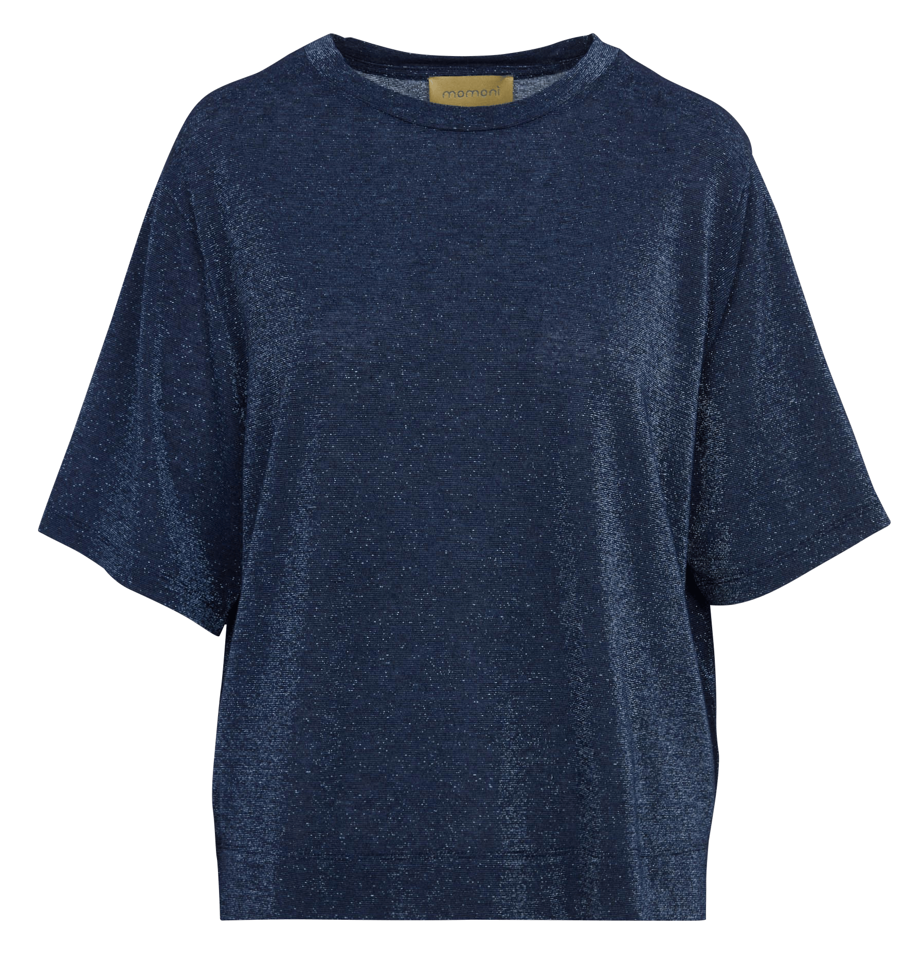 Oversized round neck metallic tee-shirt MOMONI Blue