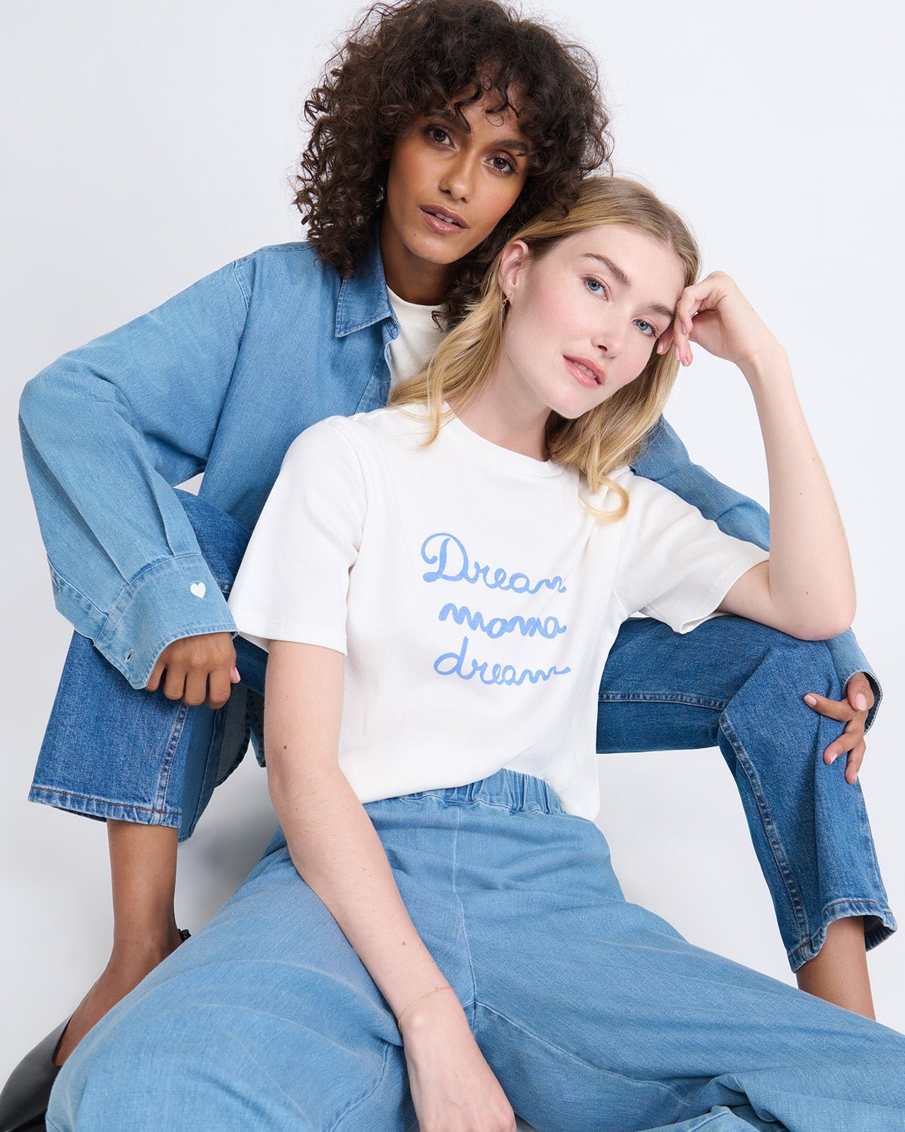 Ribbed organic cotton dream mama dream t-shirt EMOI EMOI White