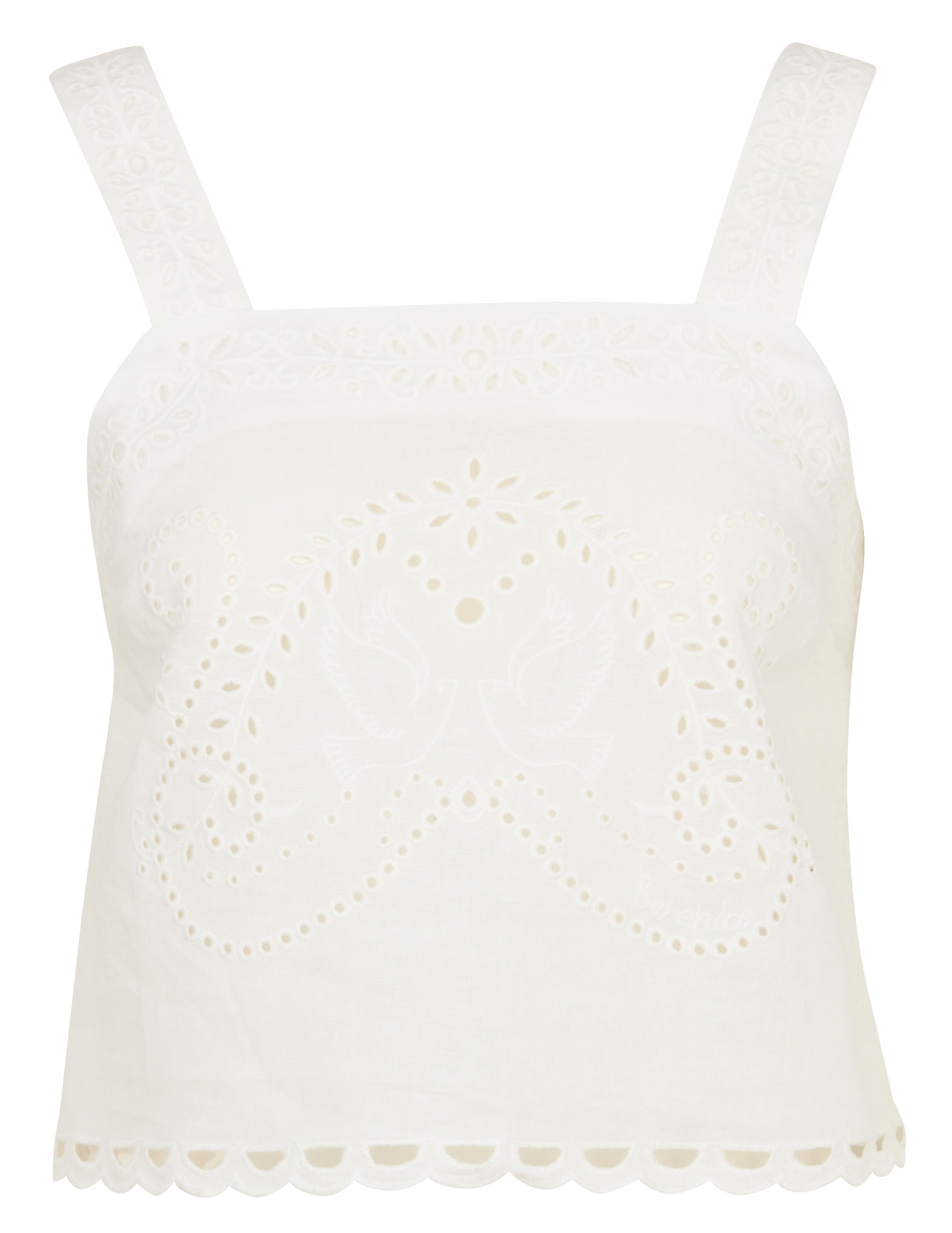 Top court ample en lin et coton BERENICE Blanc