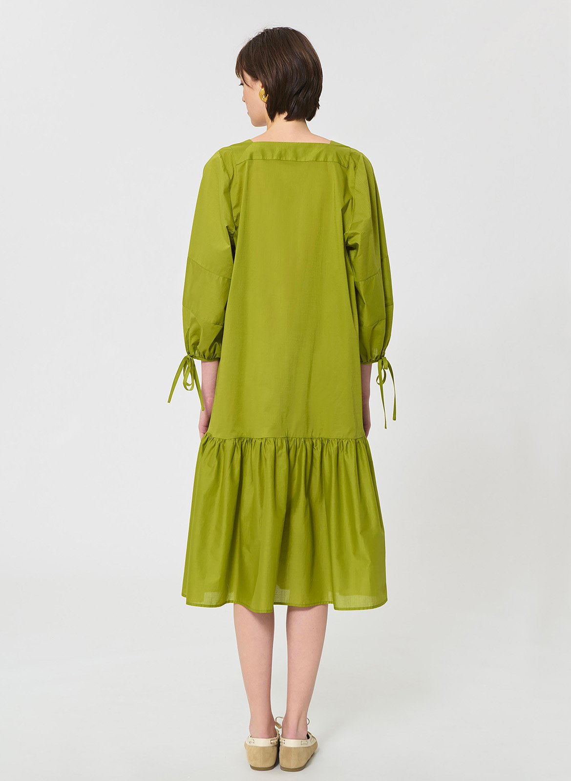 Robe midi ample à volants TARA JARMON Vert