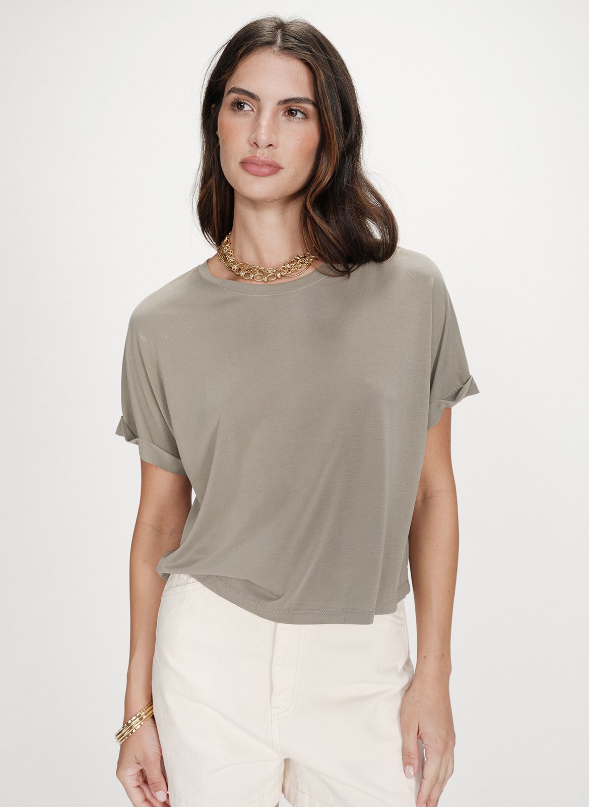 Tee-shirt col rond GRACE ET MILA Vert