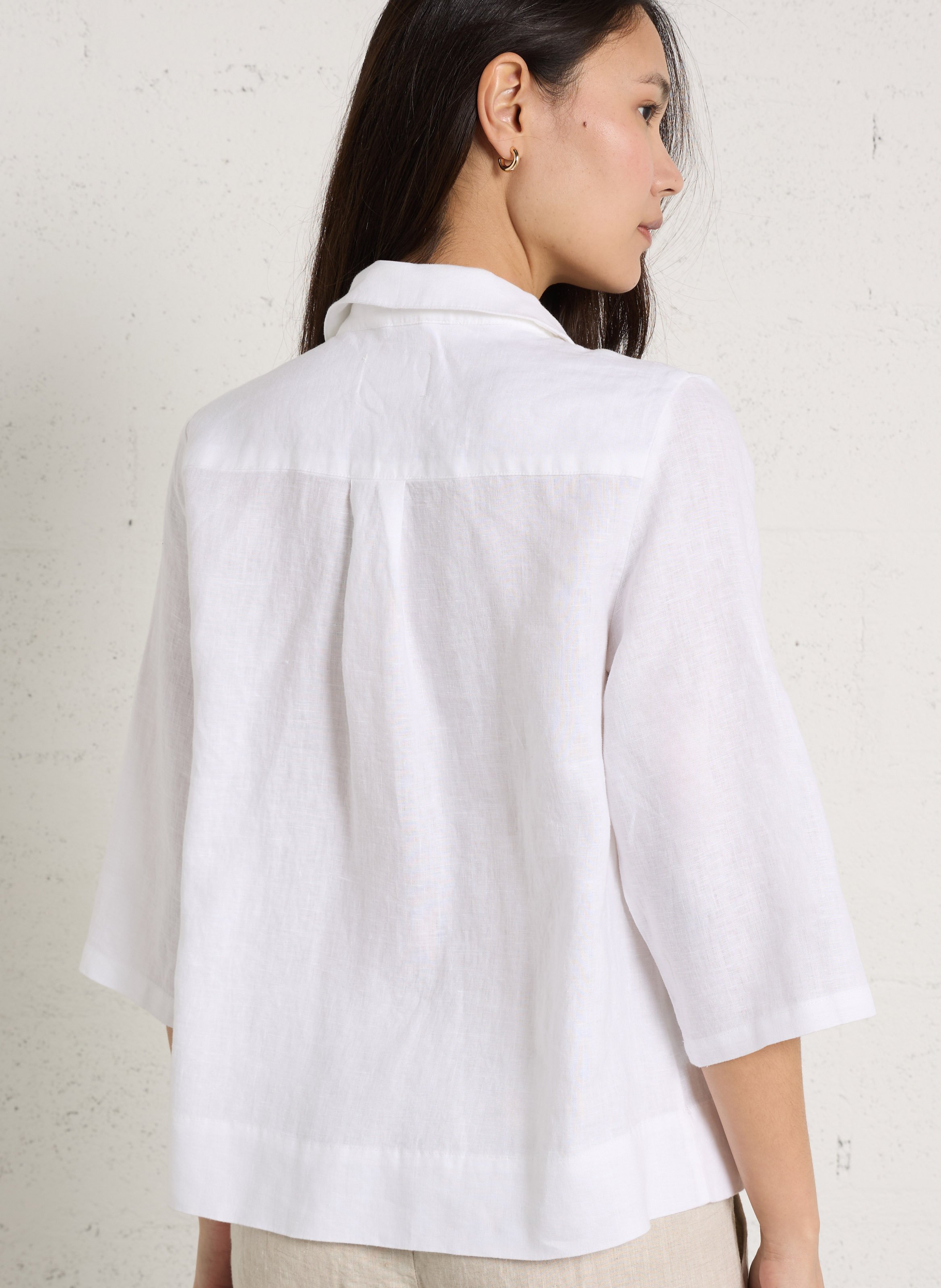 Weites Top aus Leinen SUD EXPRESS Weiss