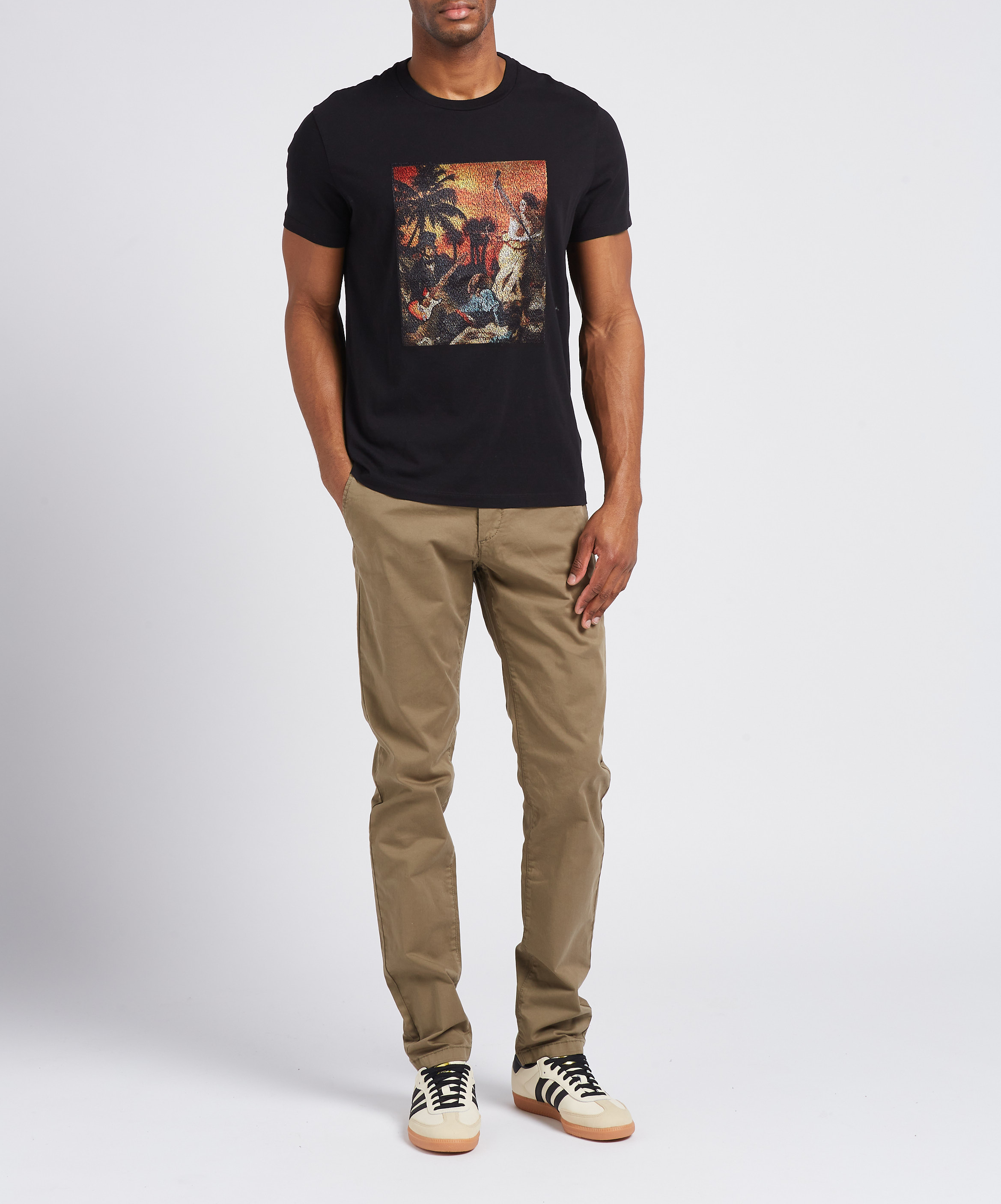 Chinohose aus Baumwollmix, Slim Fit IKKS Khaki