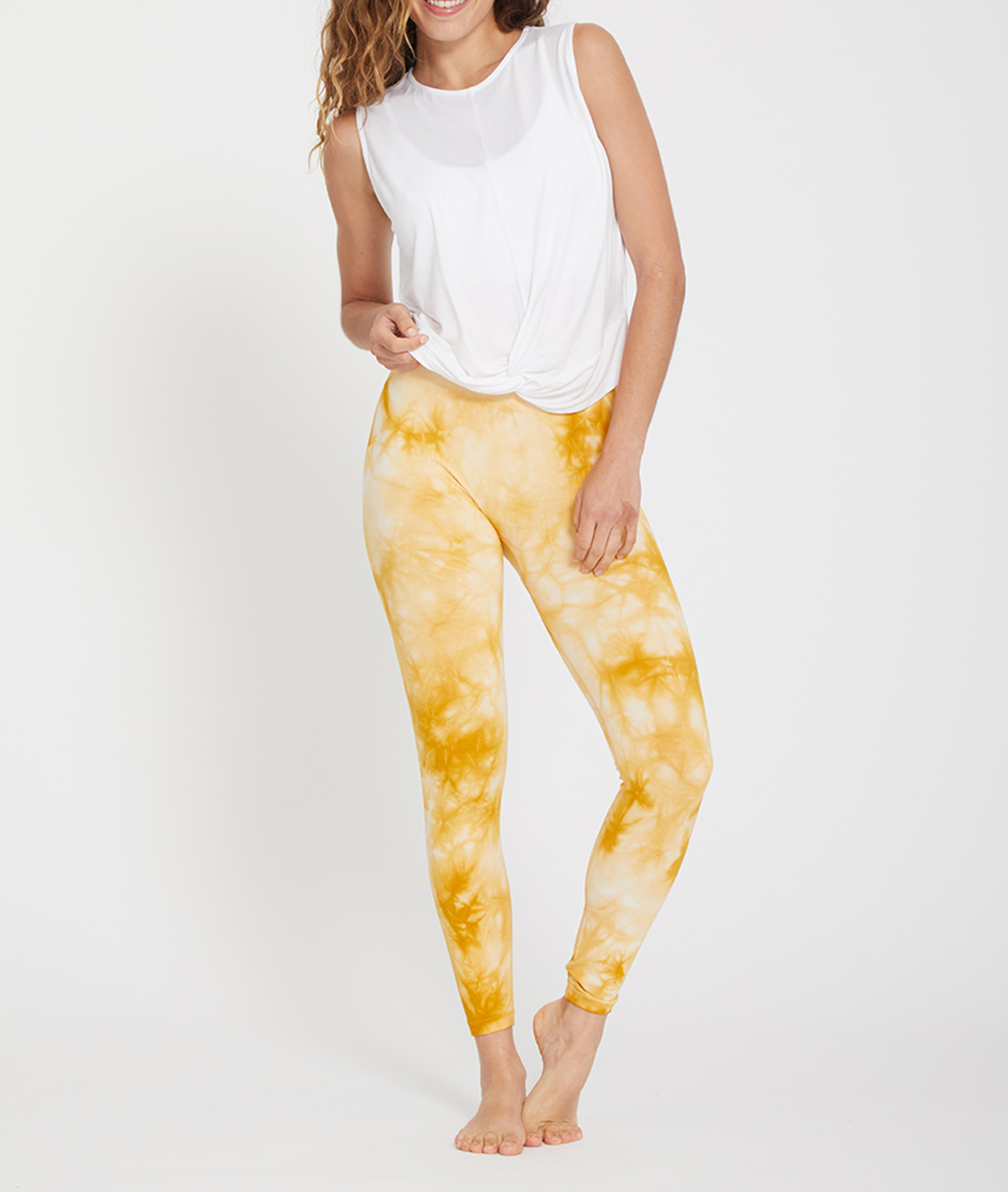 Gerade geschnittenes Yoga-Tanktop aus Feinstrick YOGA SEARCHER Weiss
