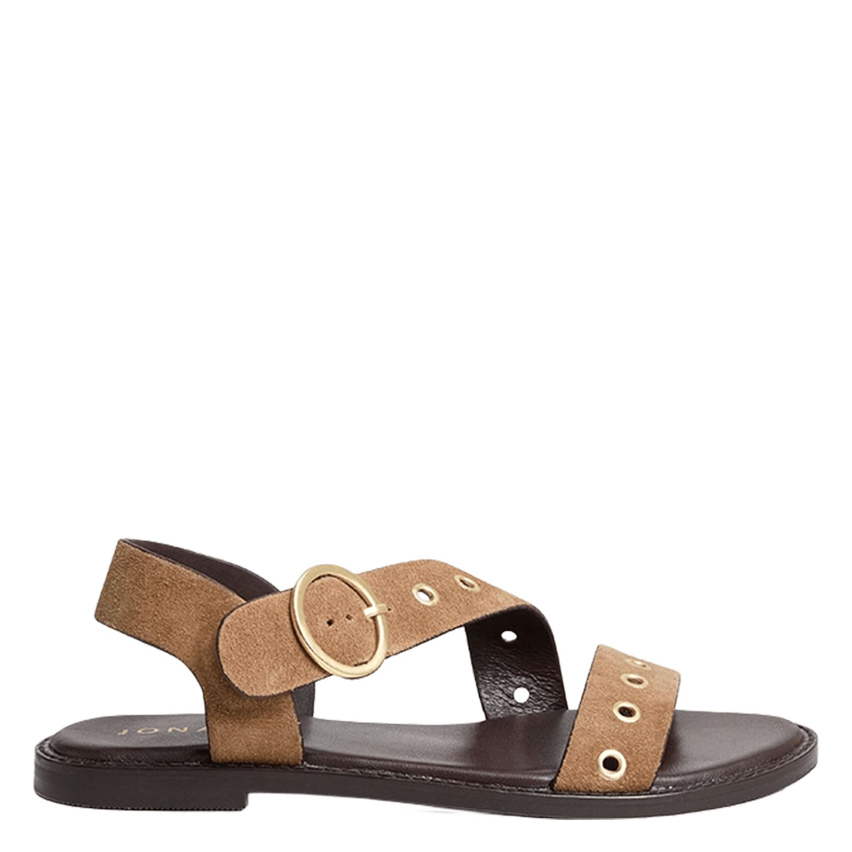 Flat soft leather sandals JONAK Brown