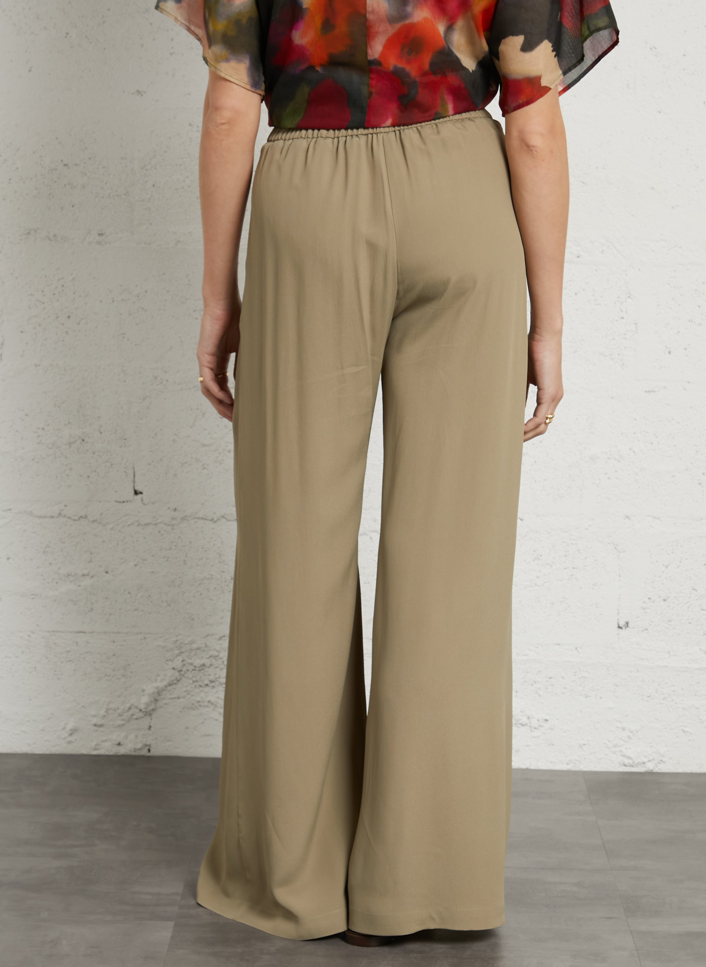 Pantalon large taille haute MOMONI Vert