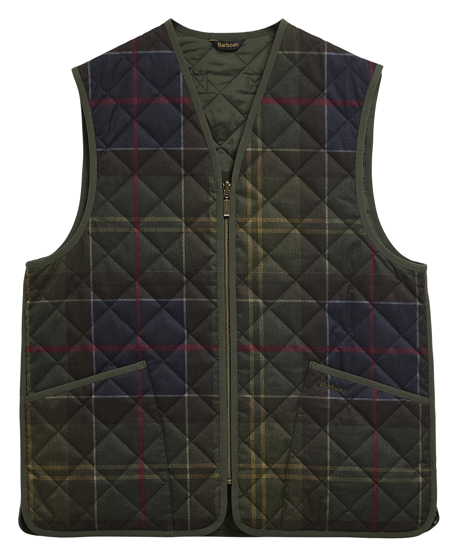 Ärmellose Weste mit Tartan-Muster BARBOUR Khaki